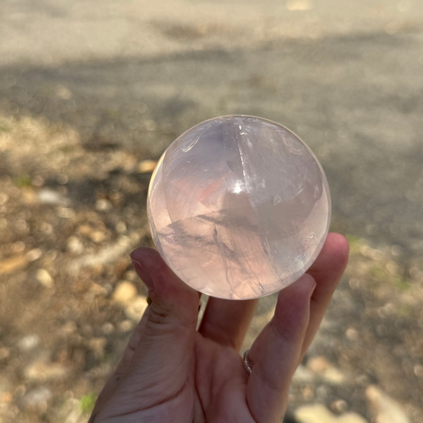 Girasol Rose Quartz Sphere