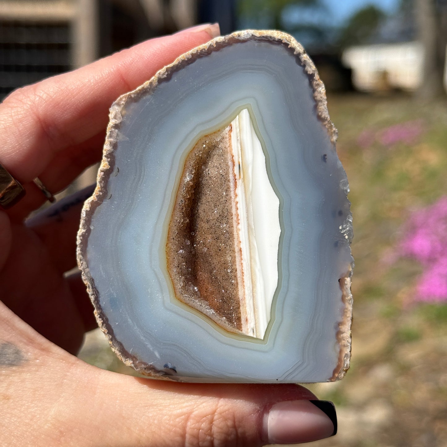 Druzy Agate Cut Base