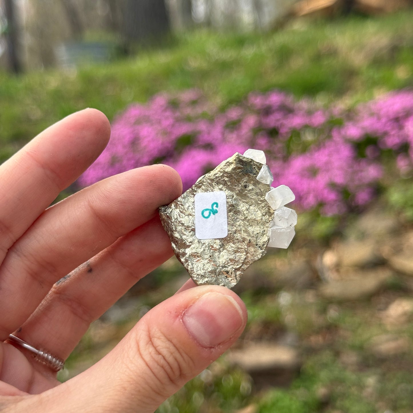 UV Reactive Calcite on Pyrite Matrix