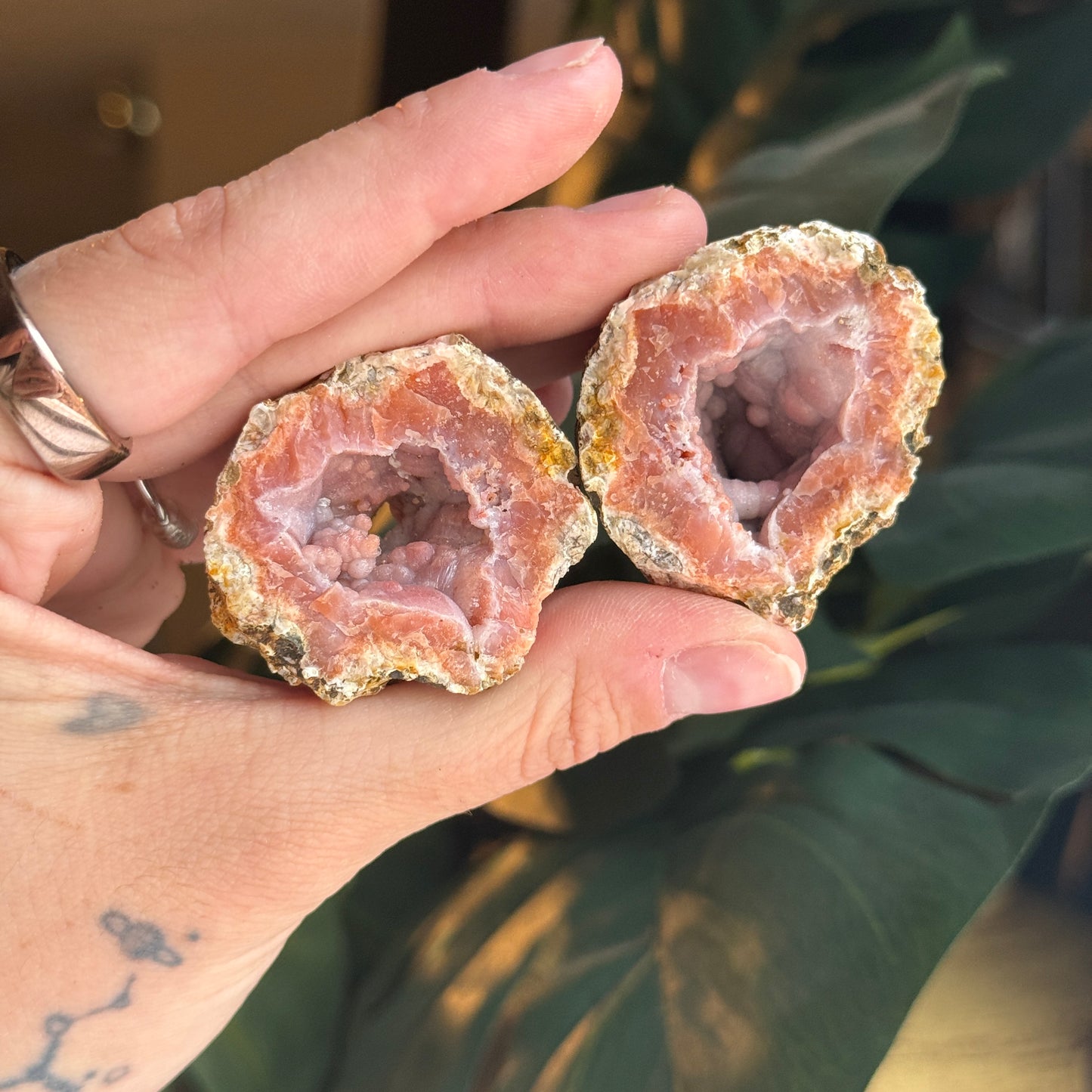 Botryoidal Chalcedony Raw Geode *PAIR*