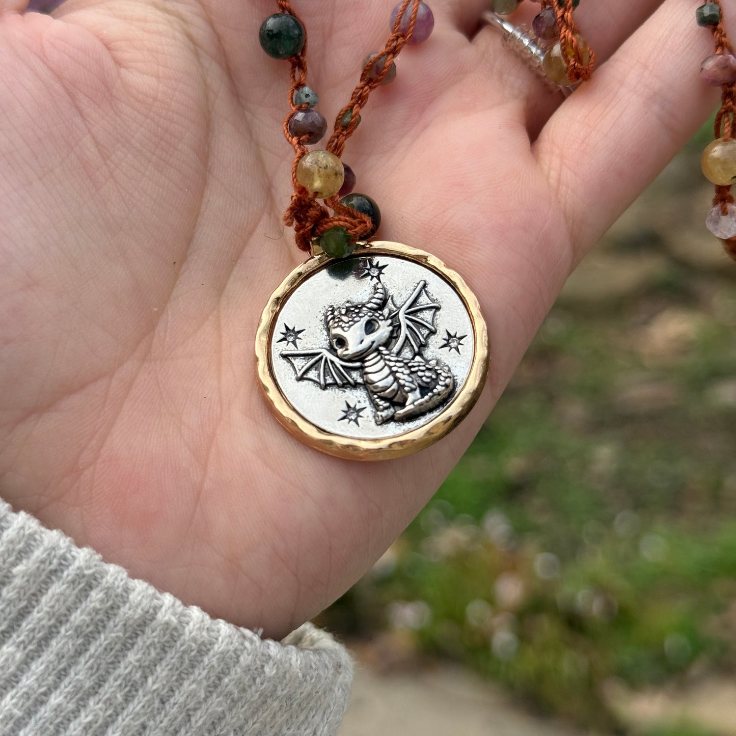 Little Dragon Crochet Necklace