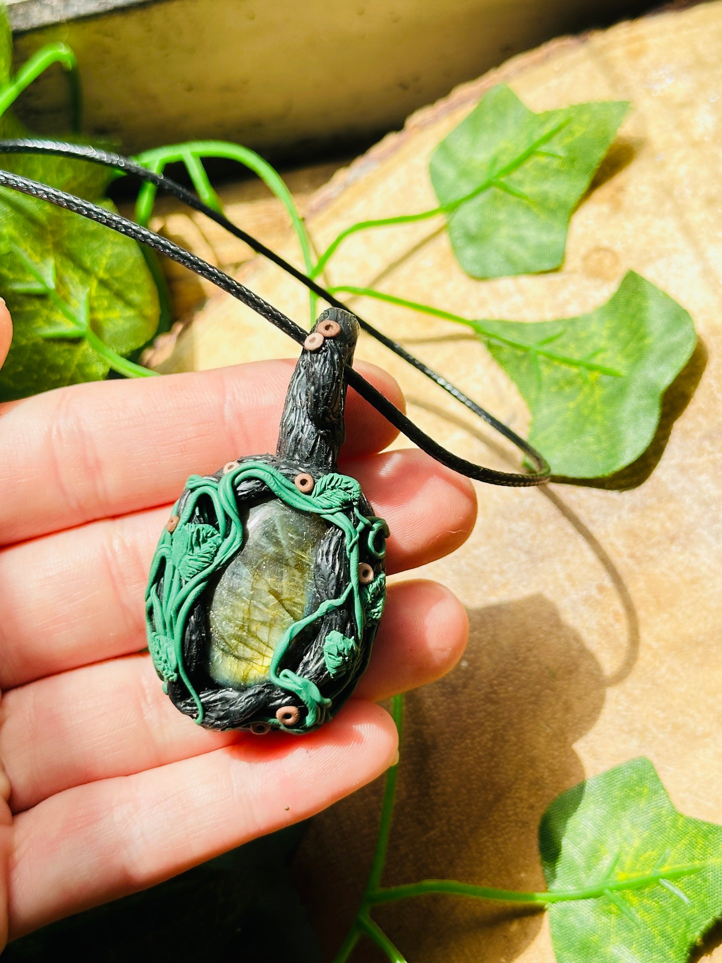 Labradorite Clay Handmade Necklace