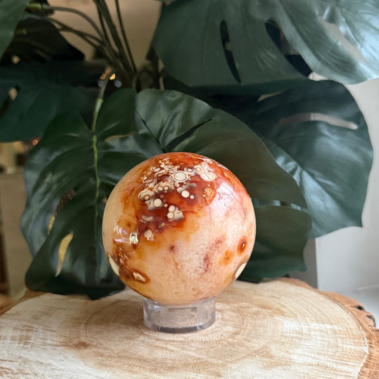Carnelian x Quartz Statement Sphere
