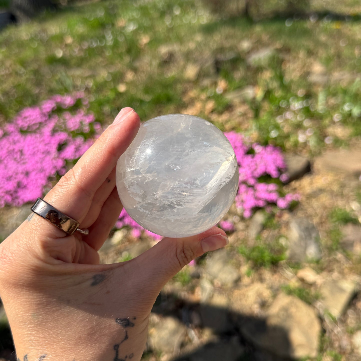 Girasol Rose Quartz Sphere