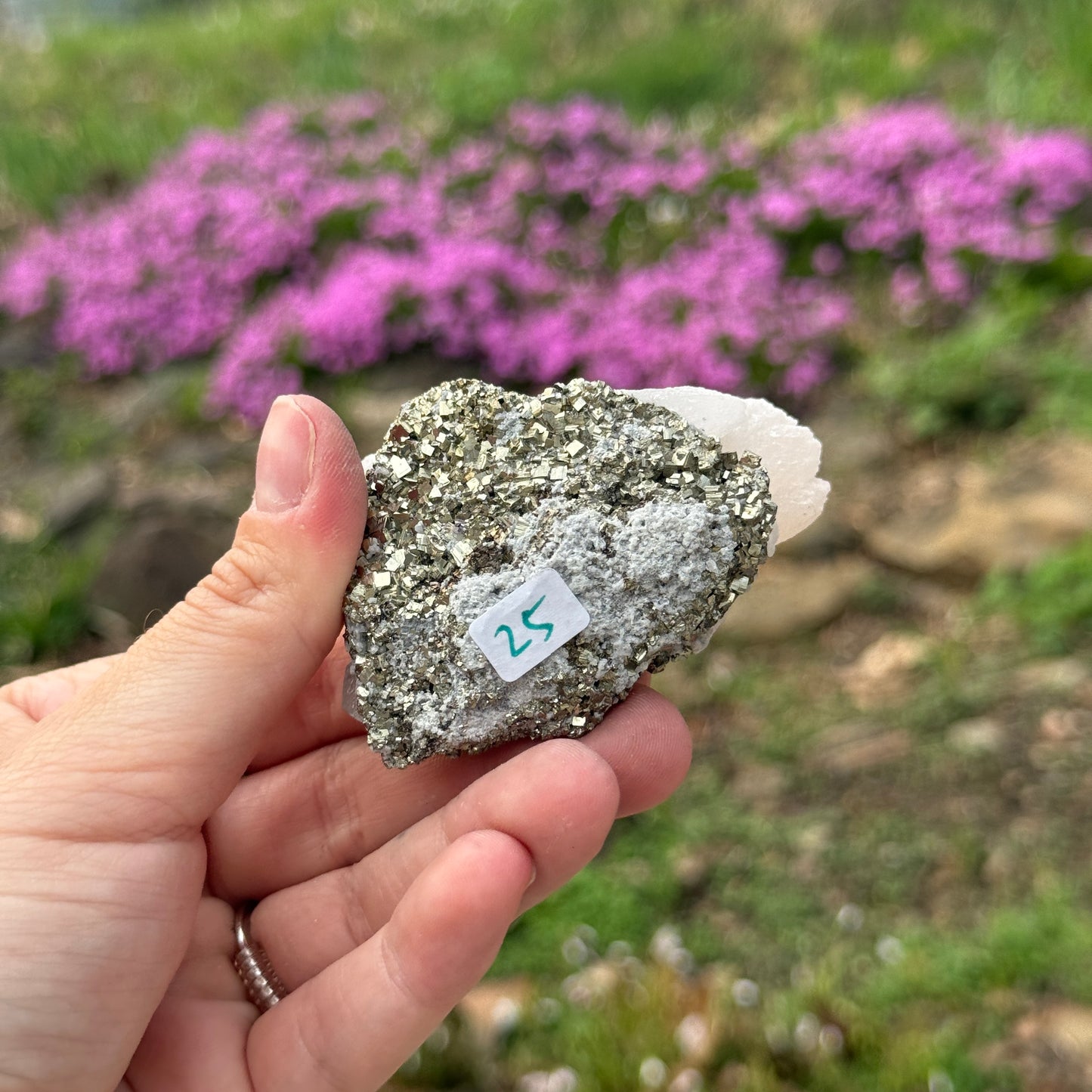 UV Reactive Calcite on Pyrite Matrix
