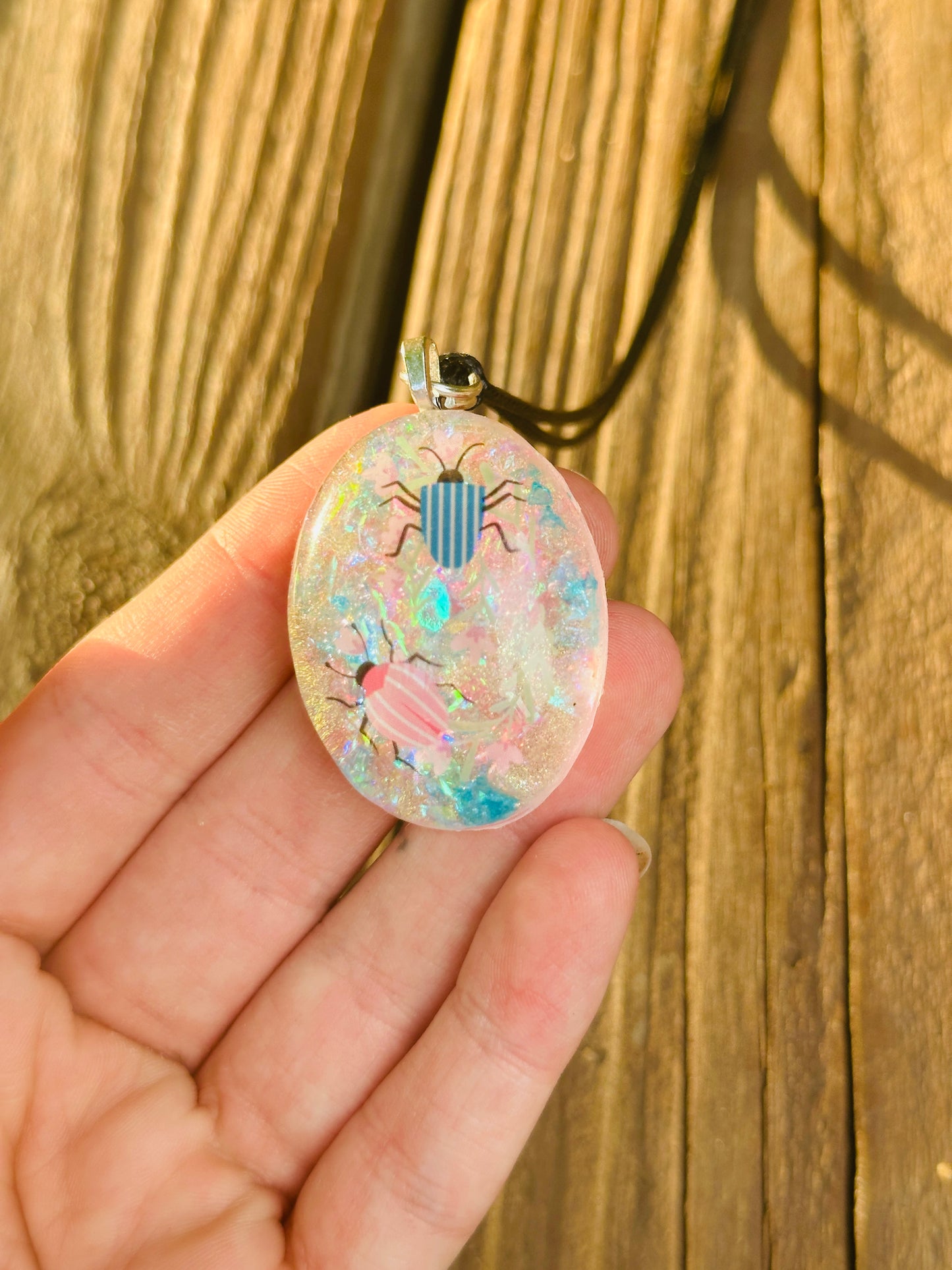 Bug Resin Necklace - Handmade