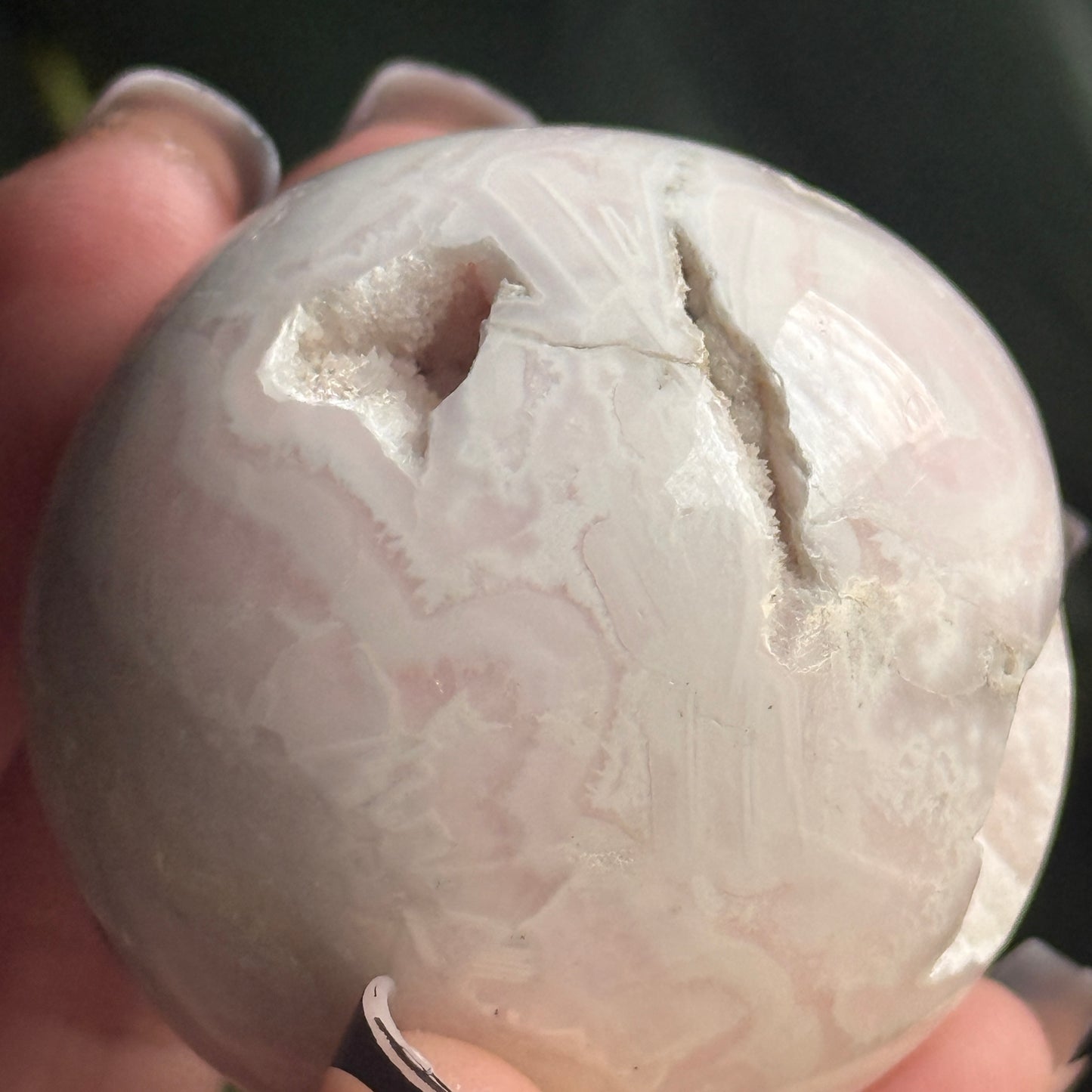 Pink Mangano Calcite Sphere (UV Reactive) B