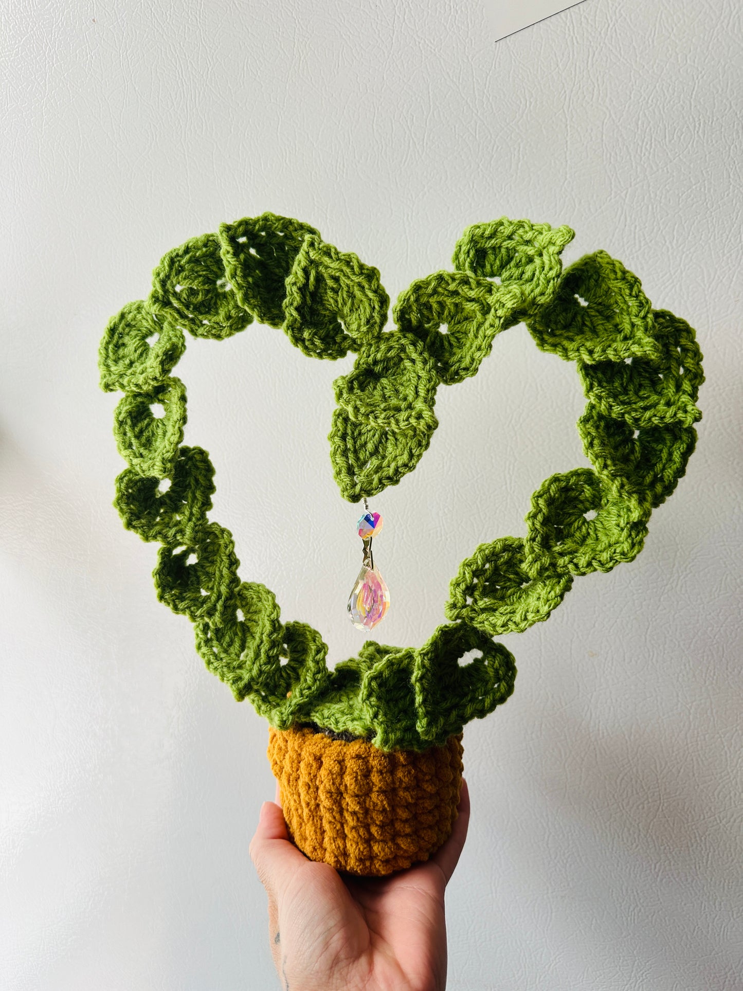 Crochet Heart Leaf Plant