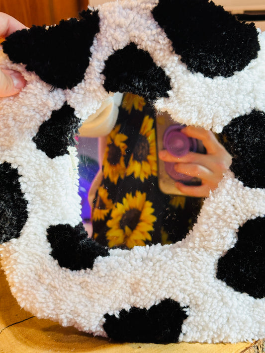 Handmade Cow Print Mirror