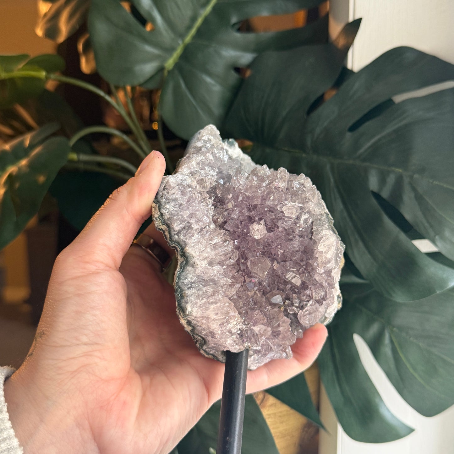 Amethyst on Metal Base