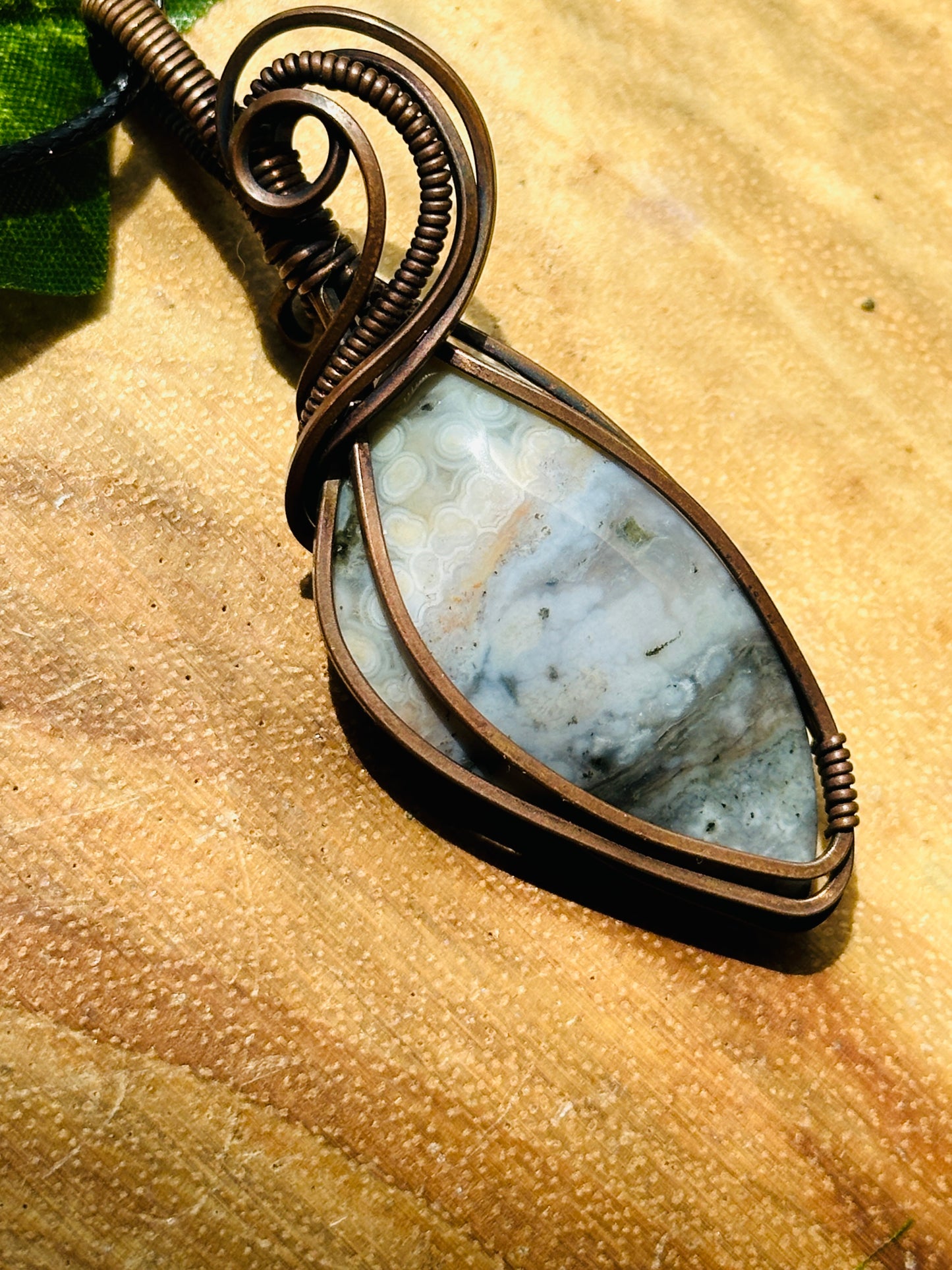 Ocean Jasper Wire Wrapped Necklace