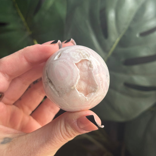 Pink Mangano Calcite Sphere (UV Reactive) B