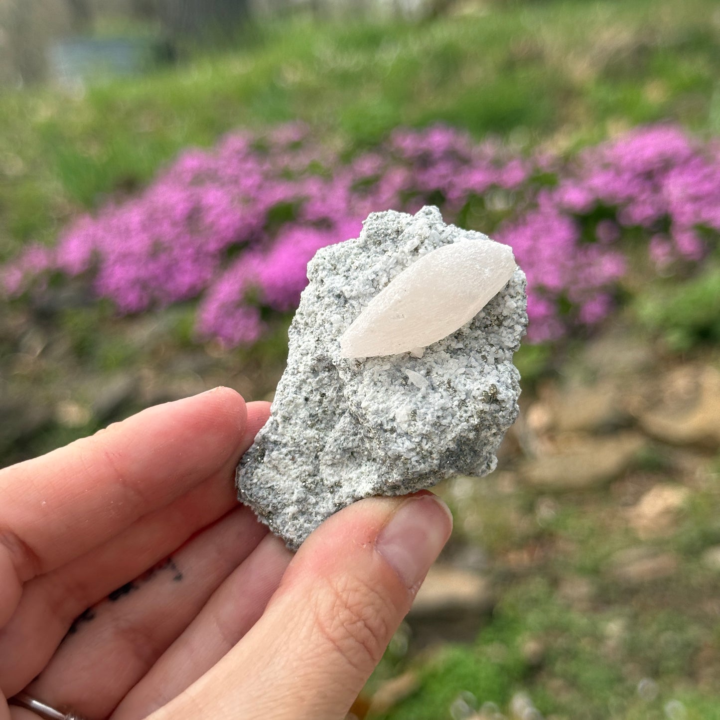 UV Reactive Calcite on Pyrite Matrix