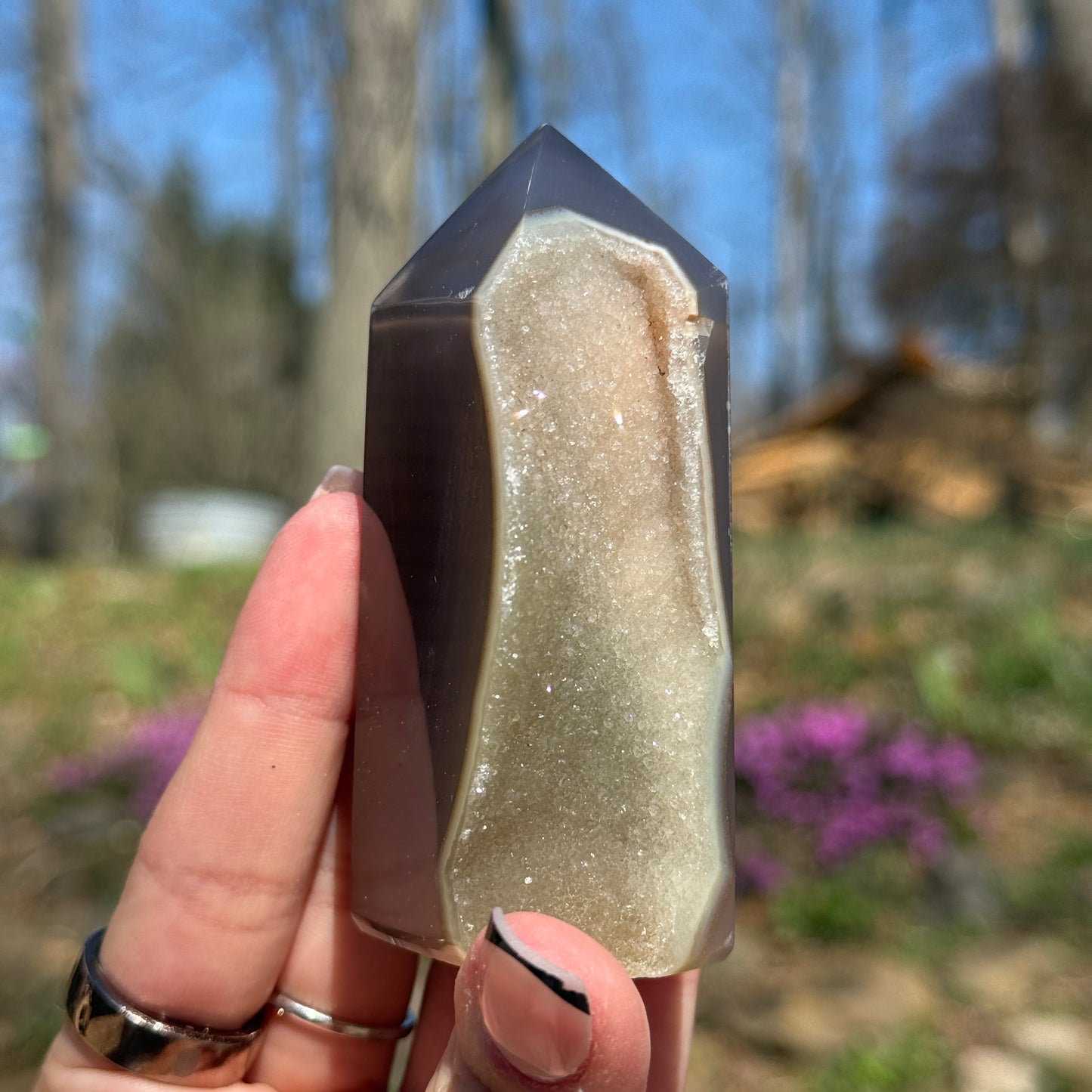 Druzy Agate Tower