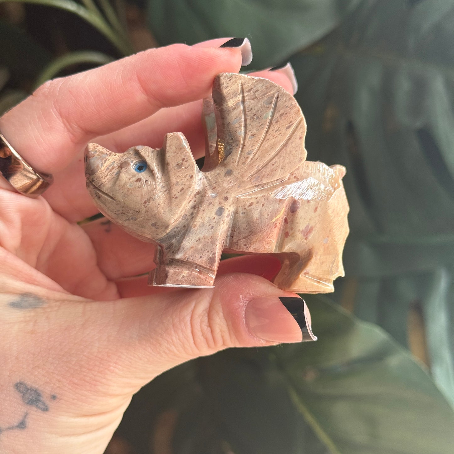 Flying Pig Soap Stone Carving A