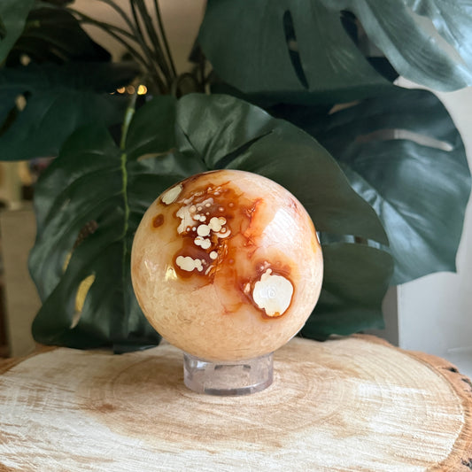 Carnelian x Quartz Statement Sphere