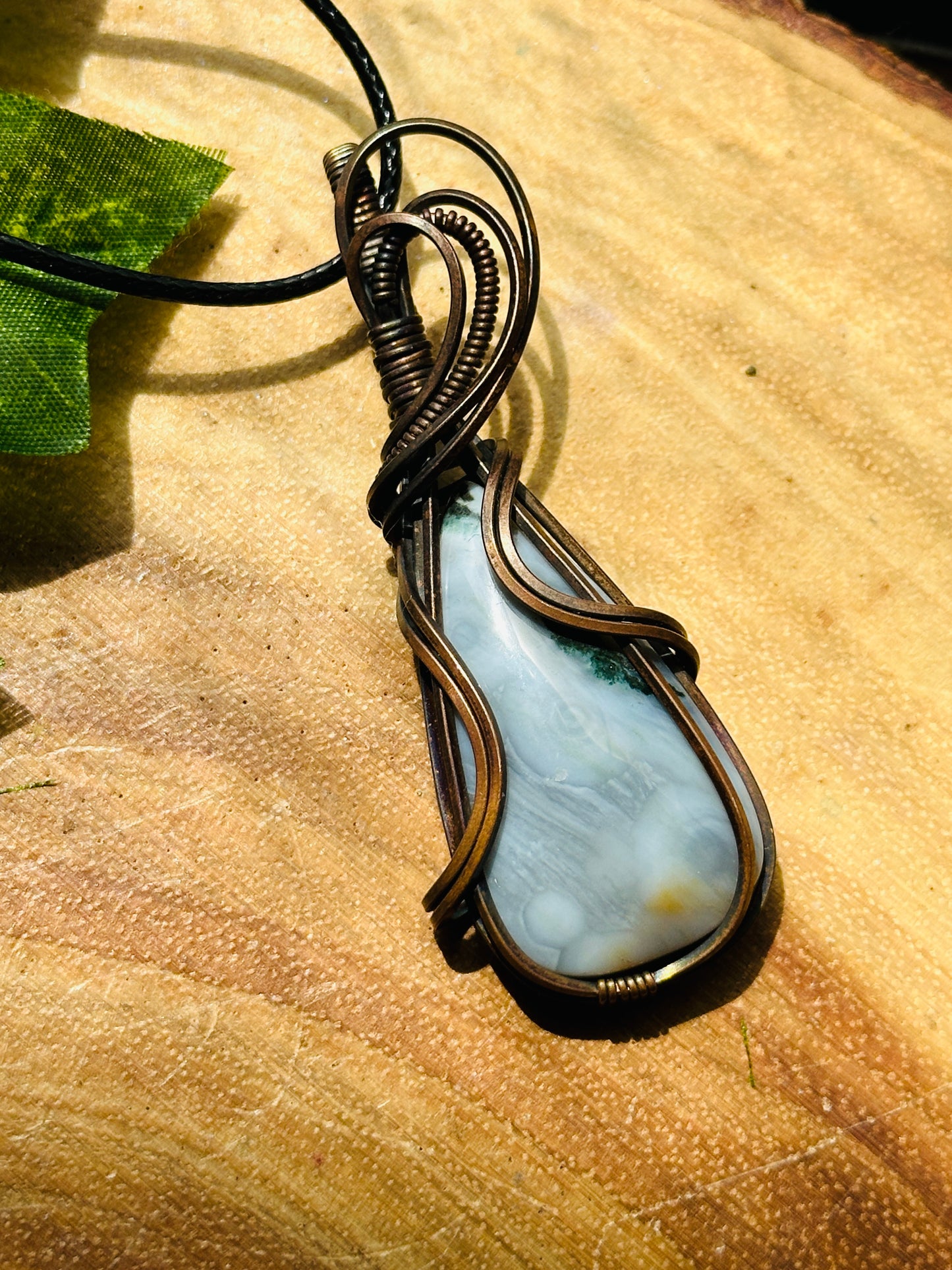 Ocean Jasper Wire Wrapped Necklace