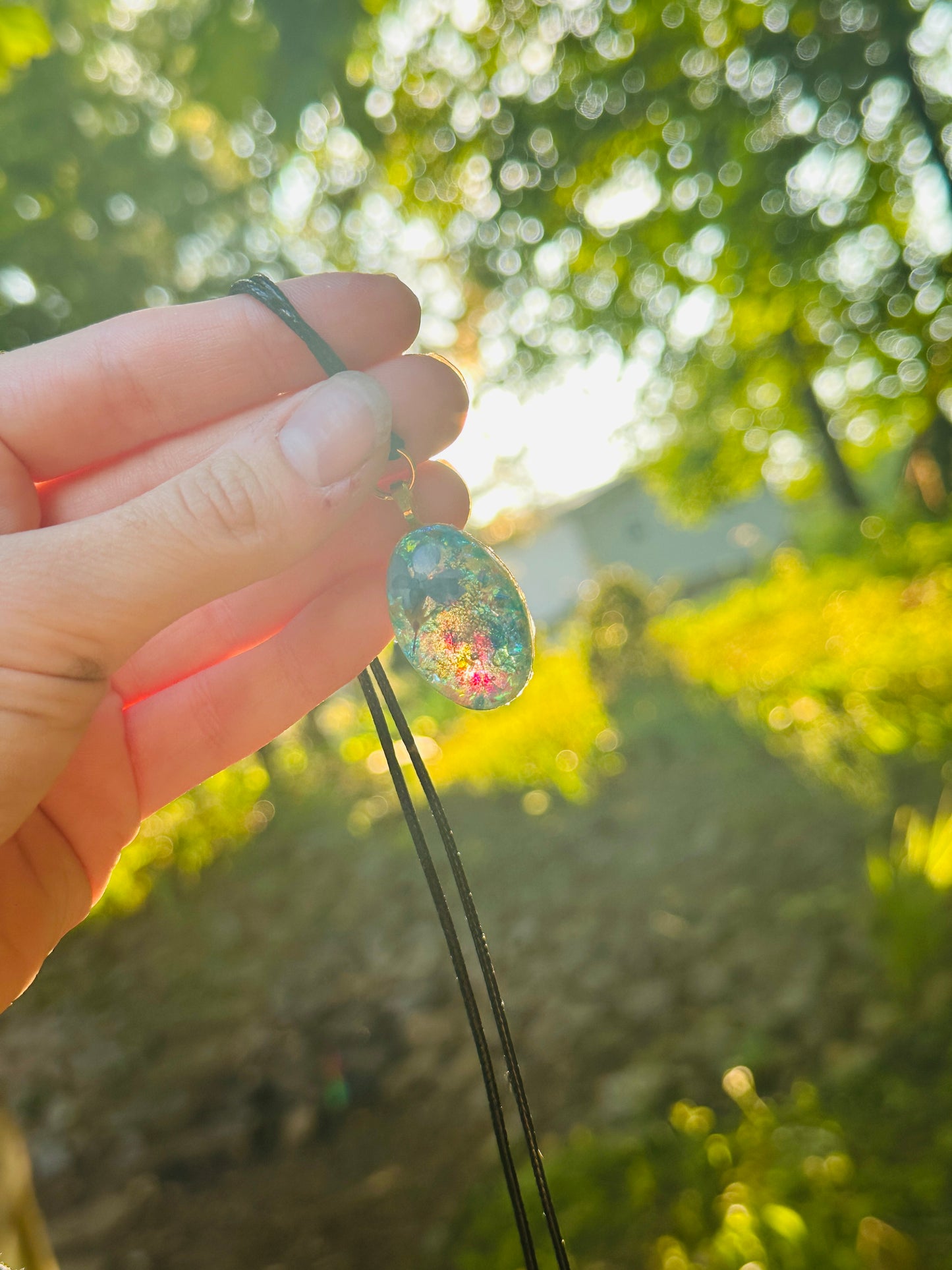 Flower Resin Necklace - Handmade