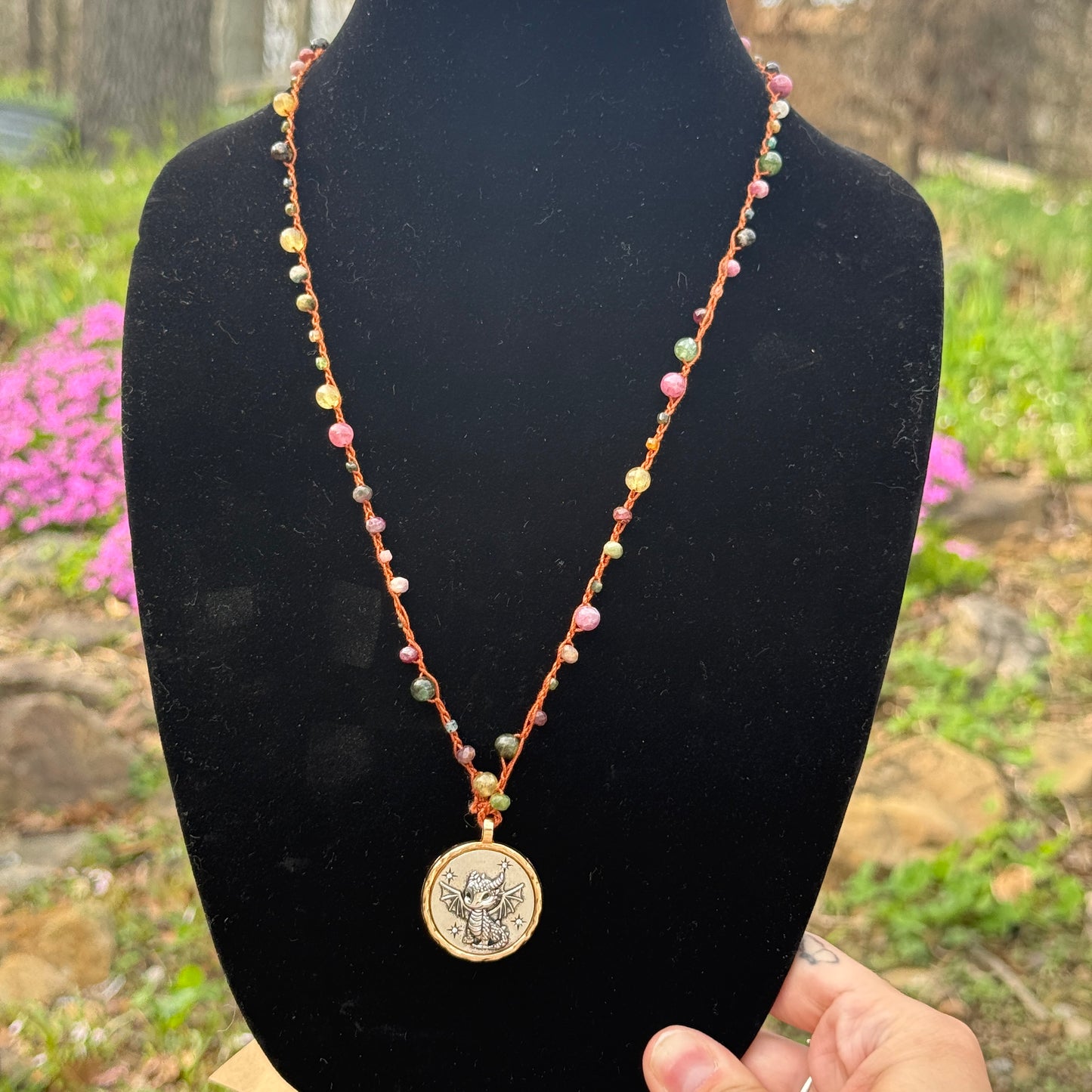 Little Dragon Crochet Necklace