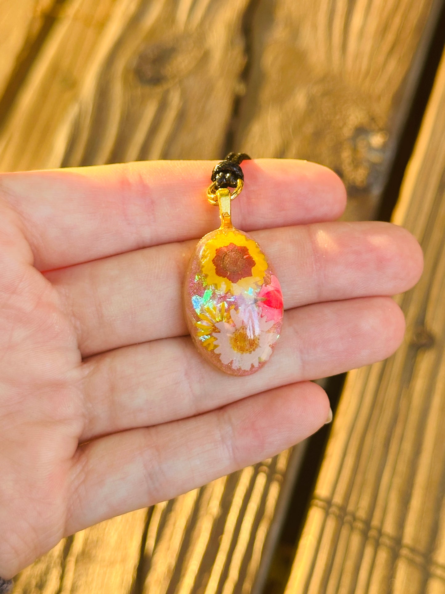 Flower Resin Necklace - Handmade