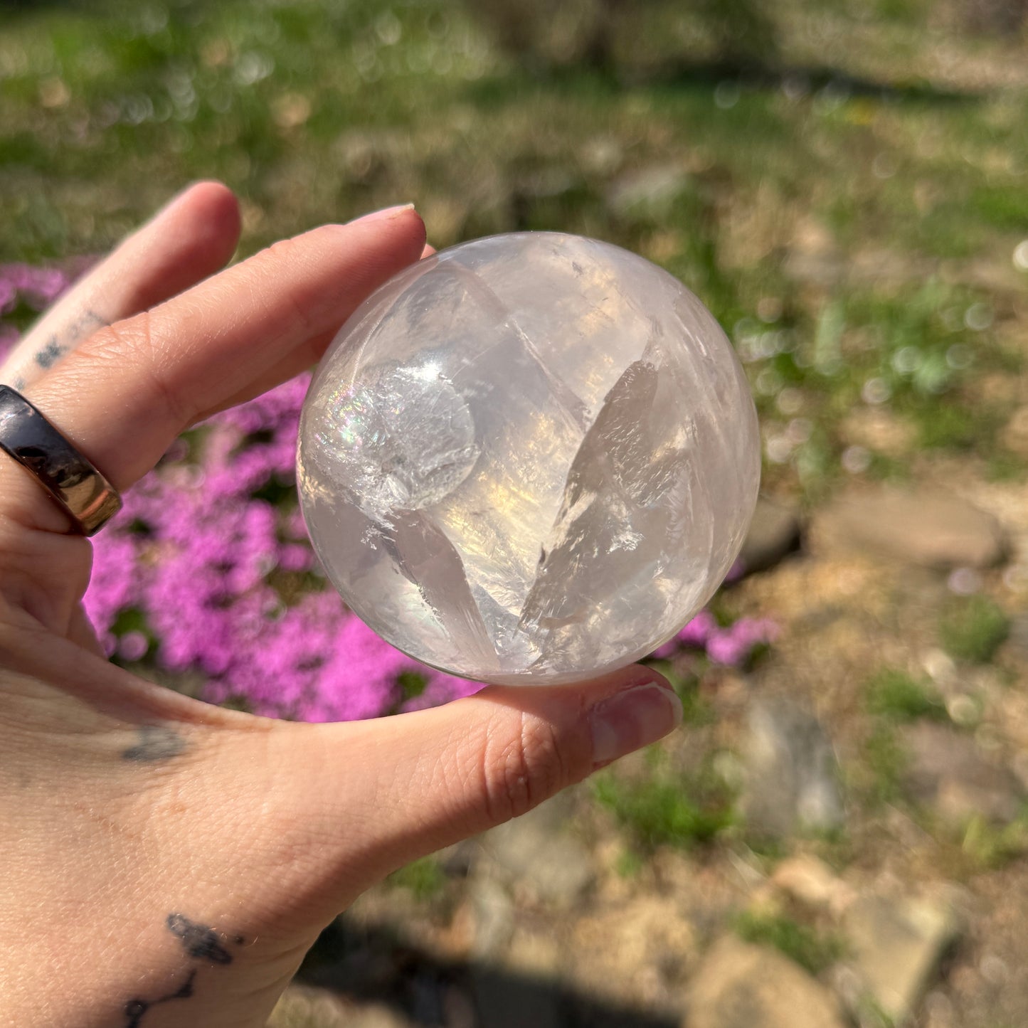 Girasol Rose Quartz Sphere