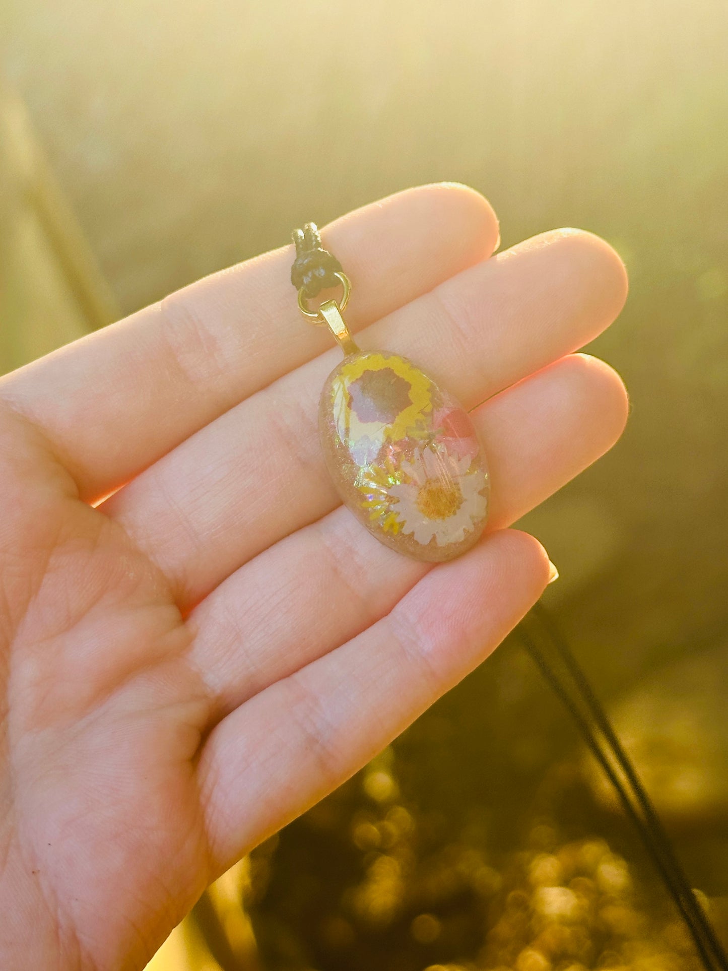 Flower Resin Necklace - Handmade