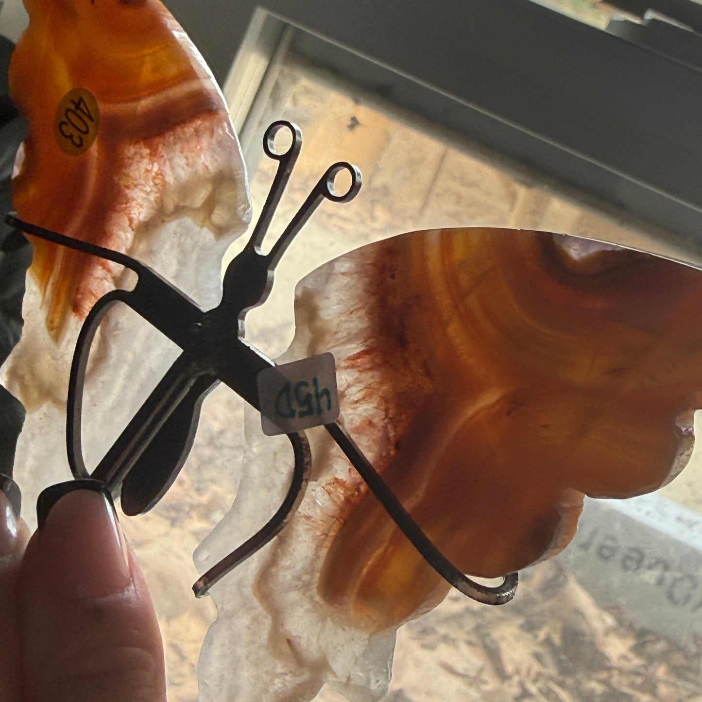 Agate Butterfly Wings on Stand D