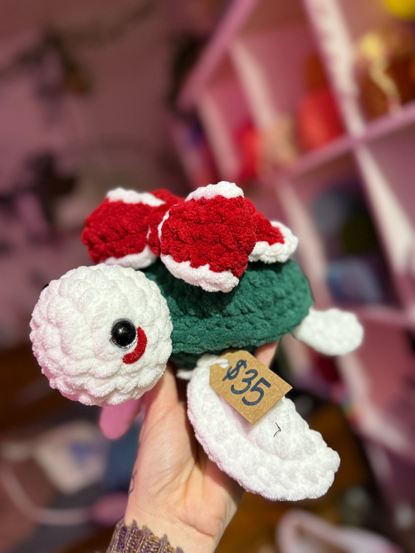 Christmas Bow Crochet Turtle