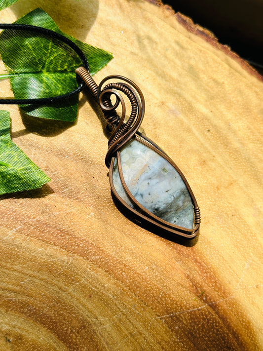 Ocean Jasper Wire Wrapped Necklace