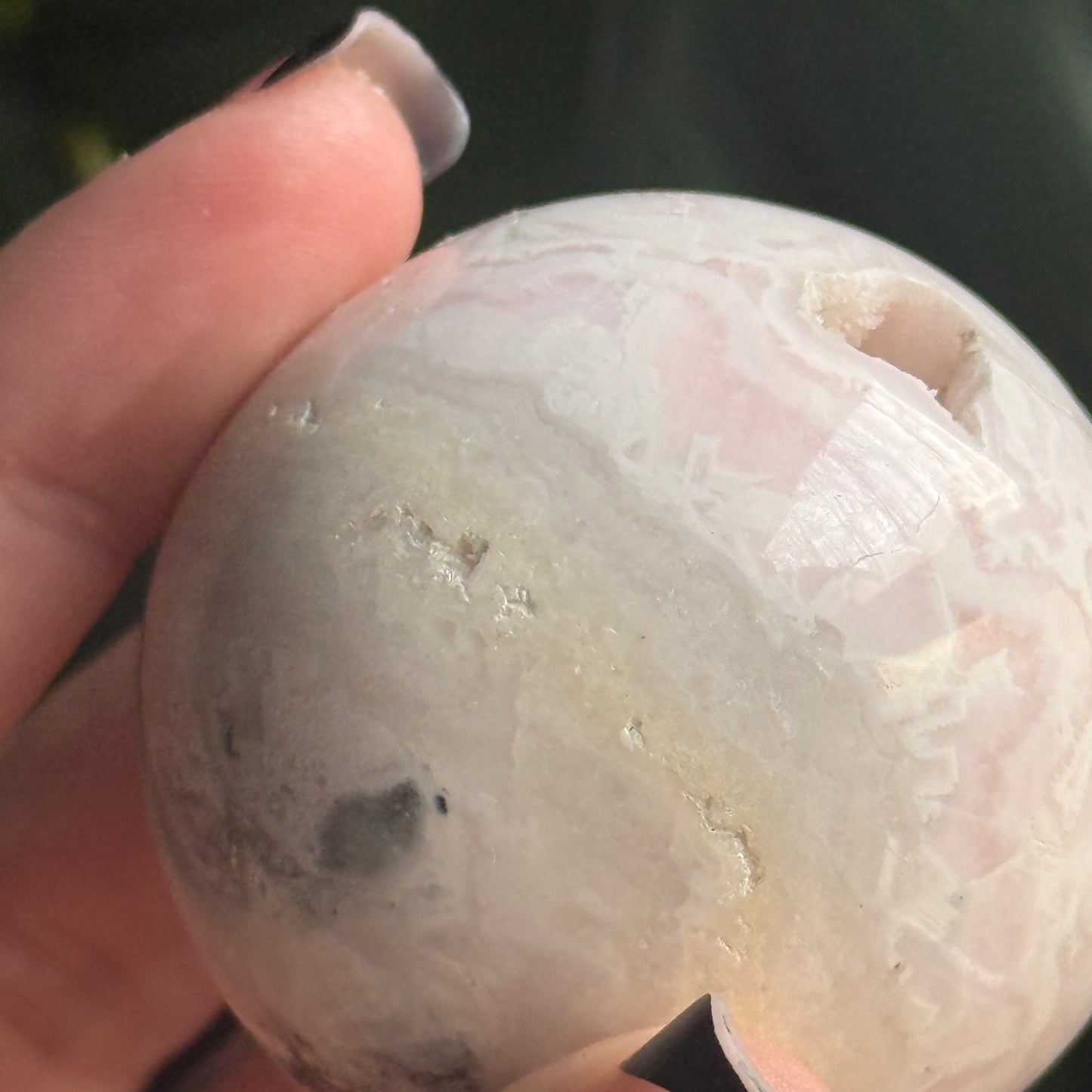Pink Mangano Calcite Sphere (UV Reactive) B