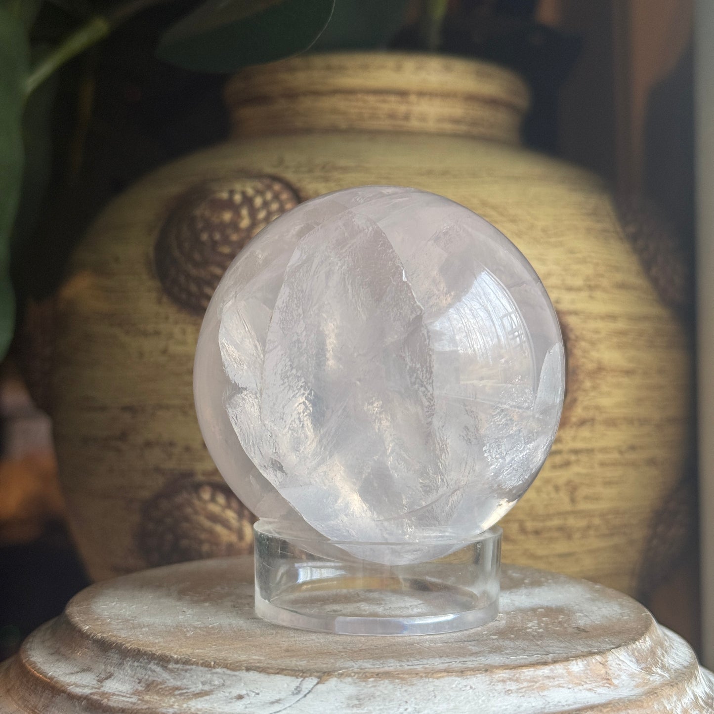 Girasol Rose Quartz Sphere