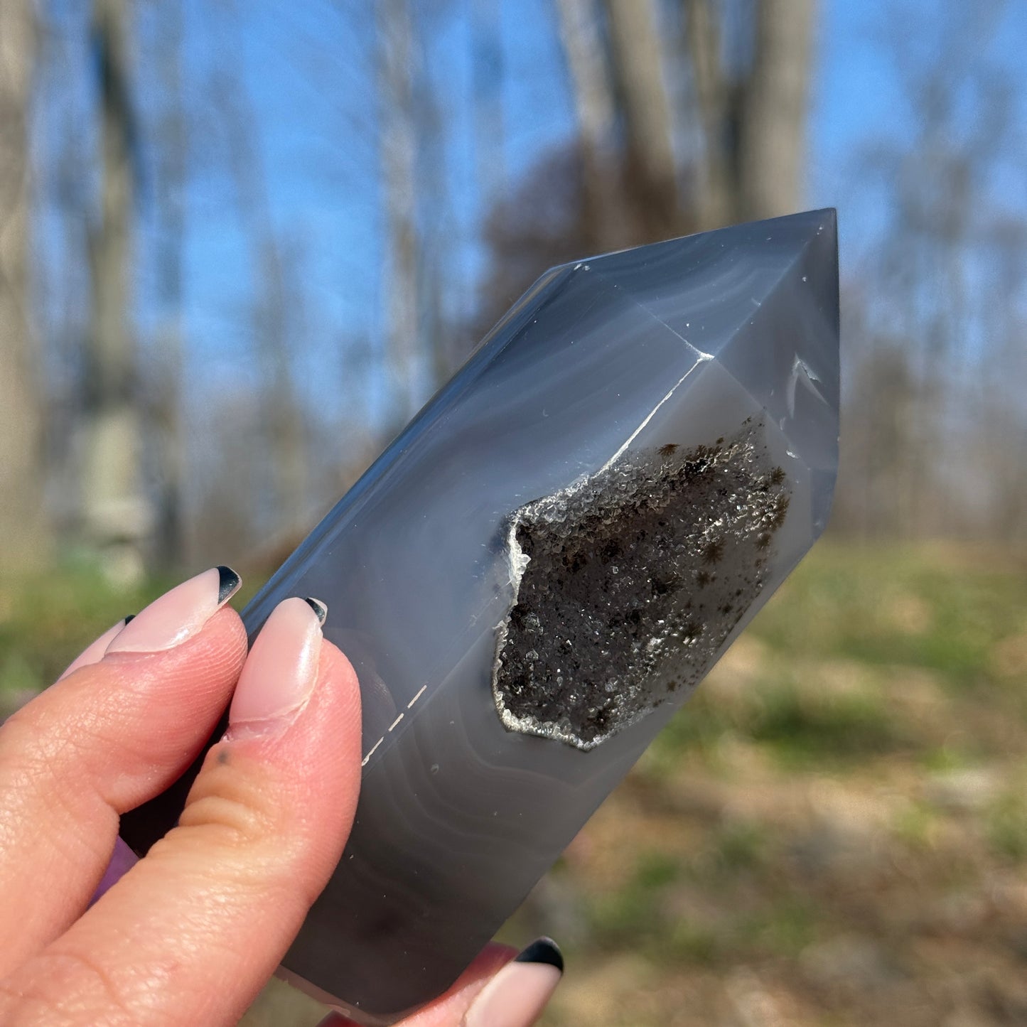 Druzy Agate Tower