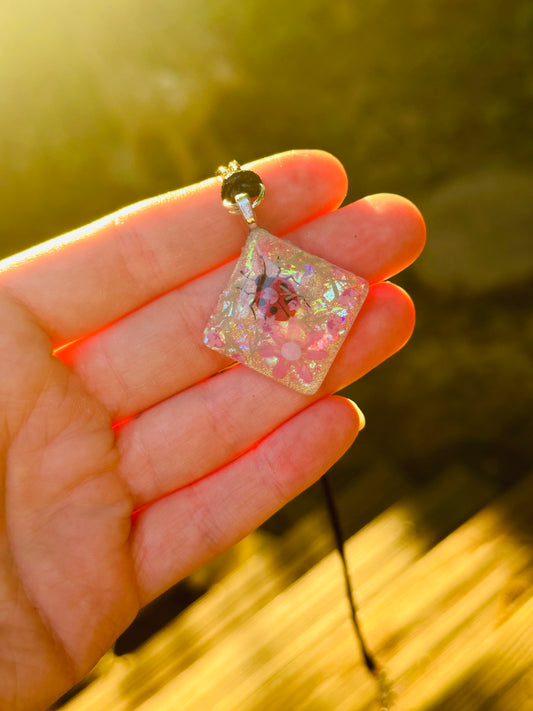 Ladybug Resin Necklace - Handmade