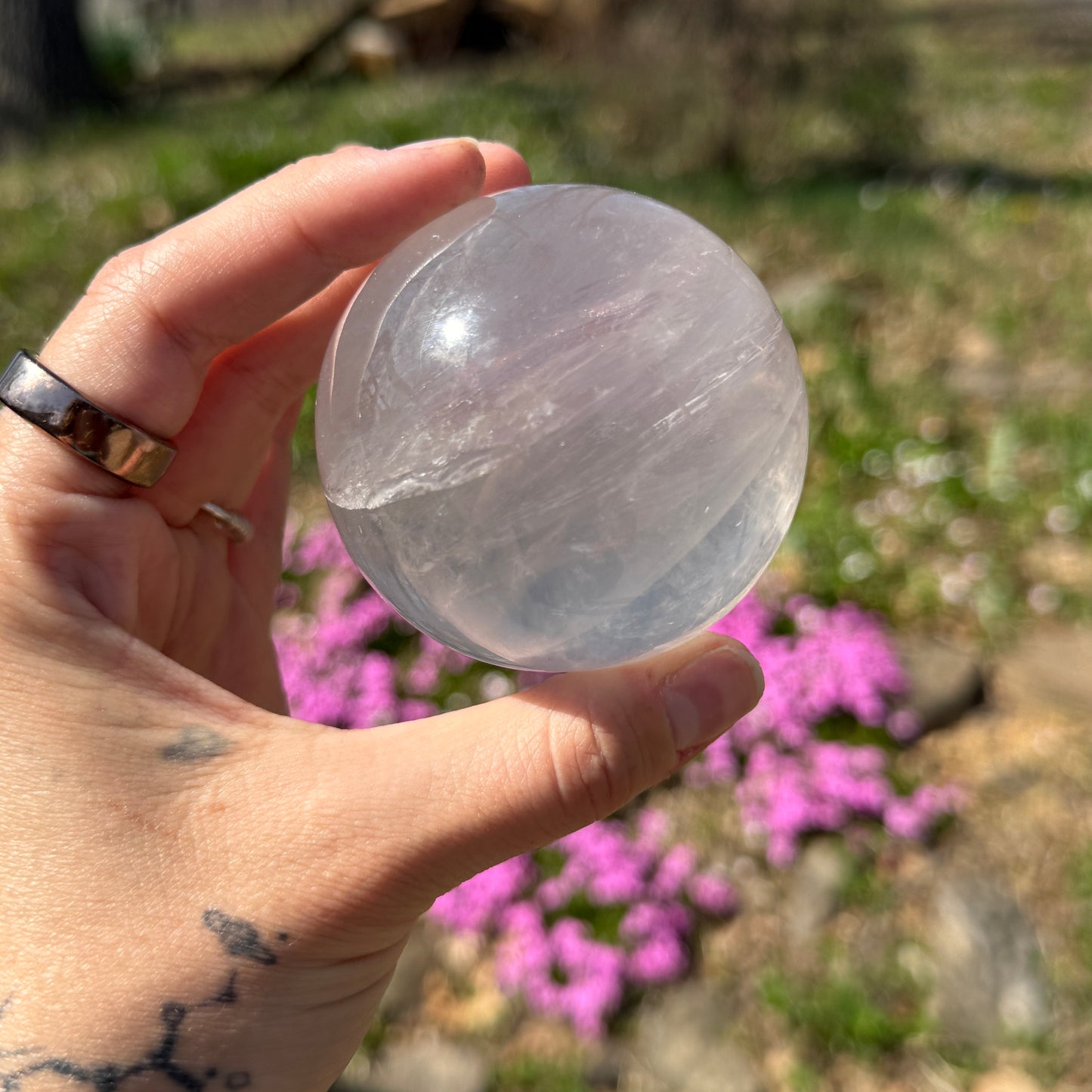 Girasol Rose Quartz Sphere