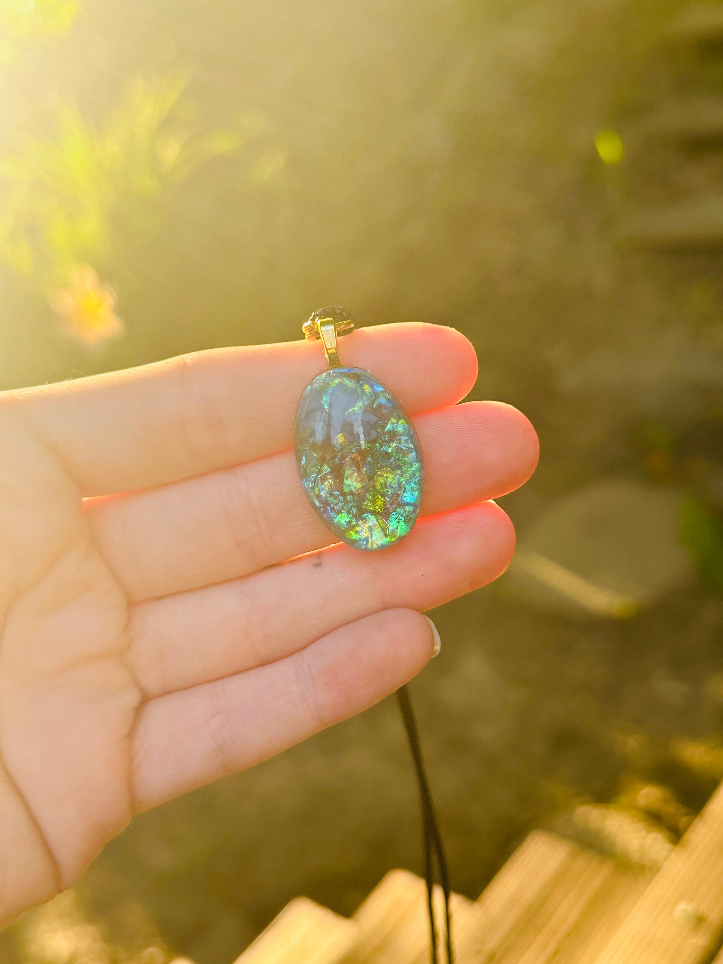 Flower Resin Necklace - Handmade