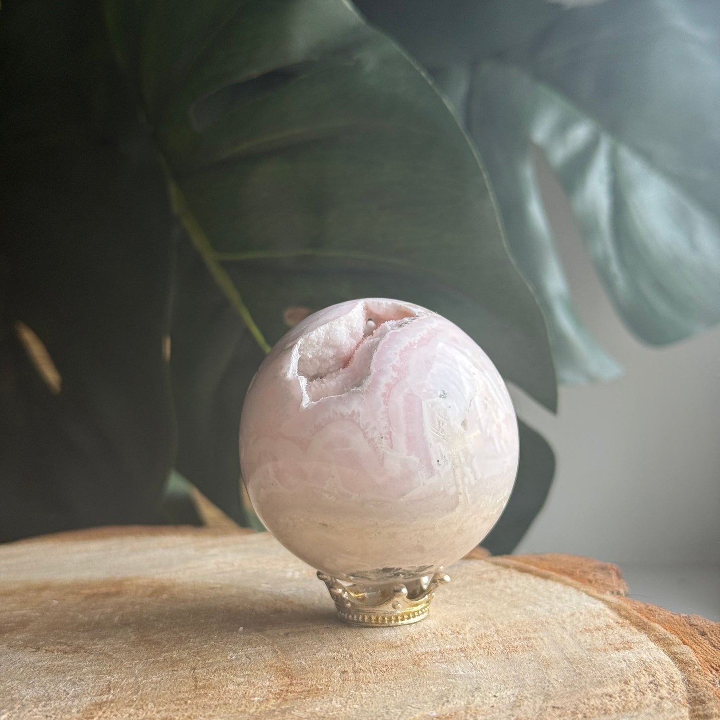 Pink Mangano Calcite Sphere (UV Reactive) B