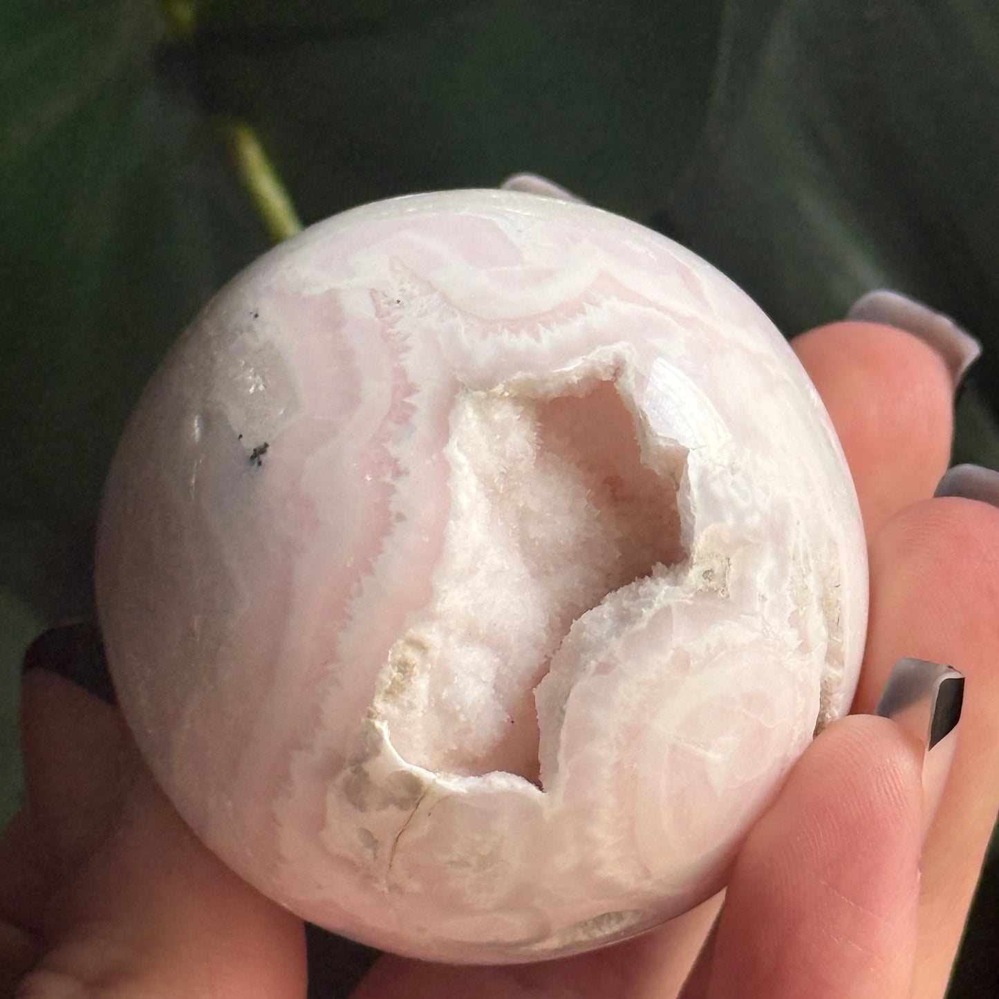 Pink Mangano Calcite Sphere (UV Reactive) B