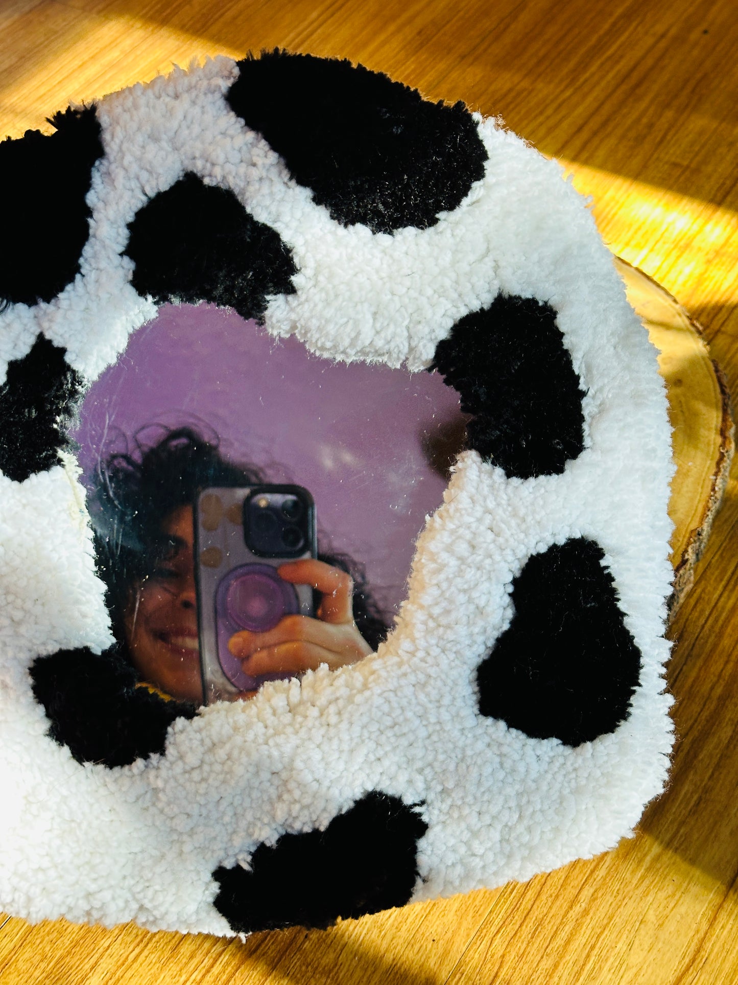 Handmade Cow Print Mirror