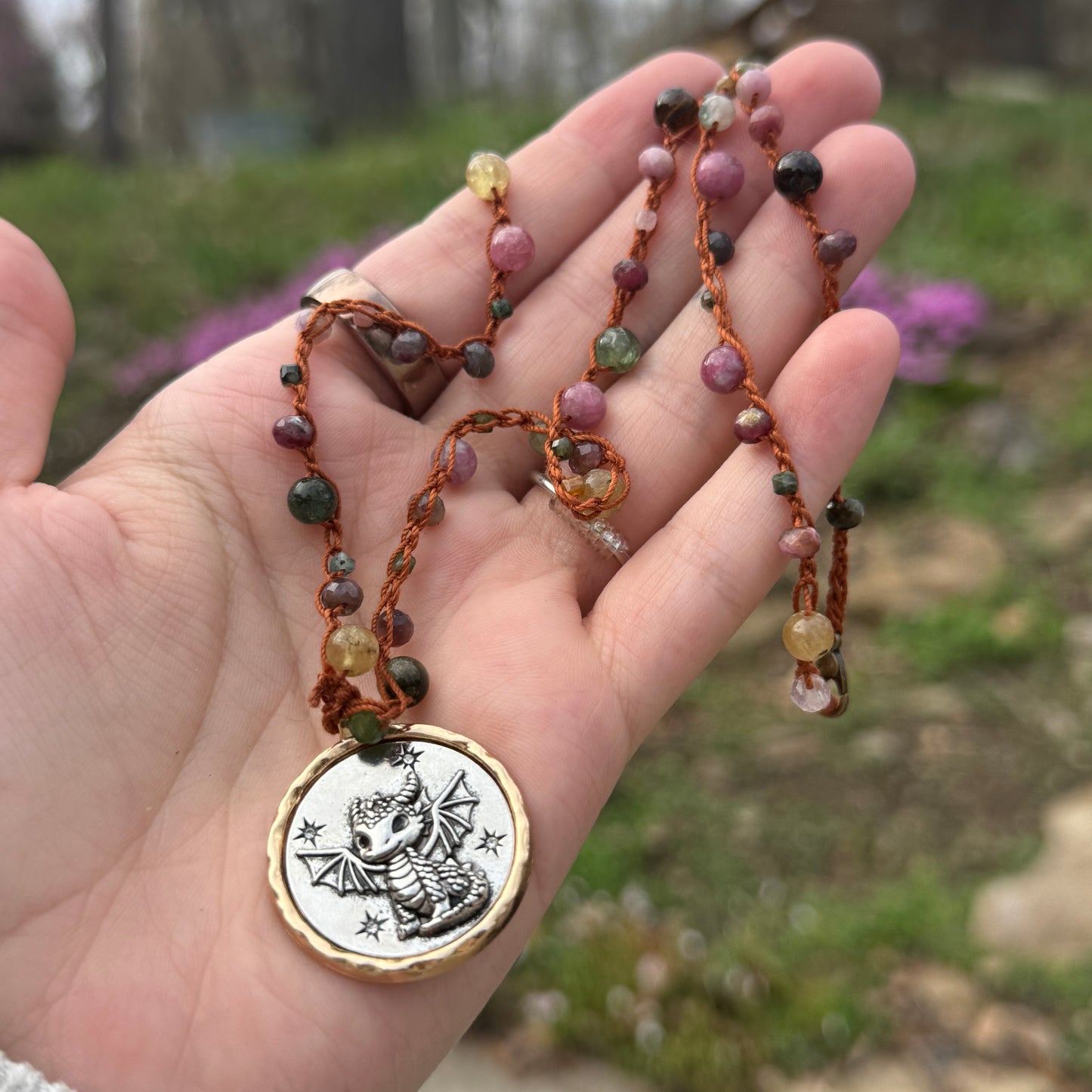 Little Dragon Crochet Necklace