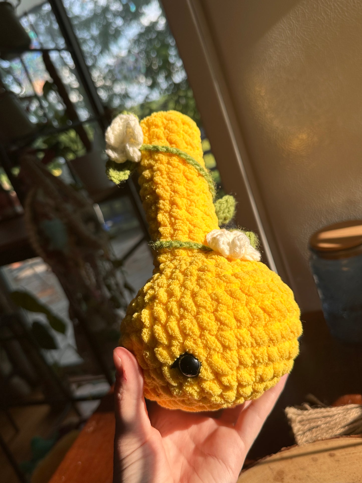 Crochet Flower Bong - Yellow