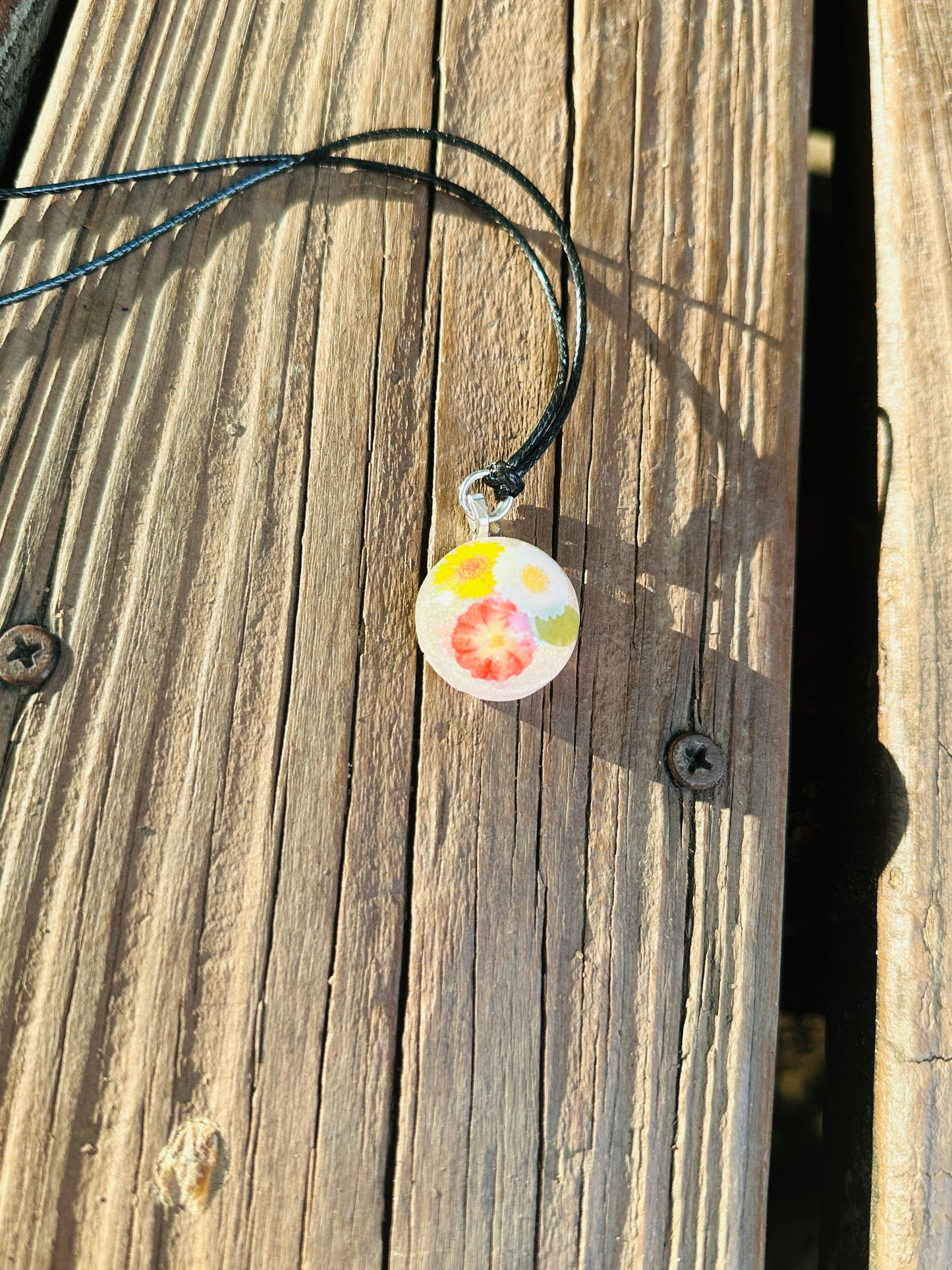 Flower Resin Necklace - Handmade