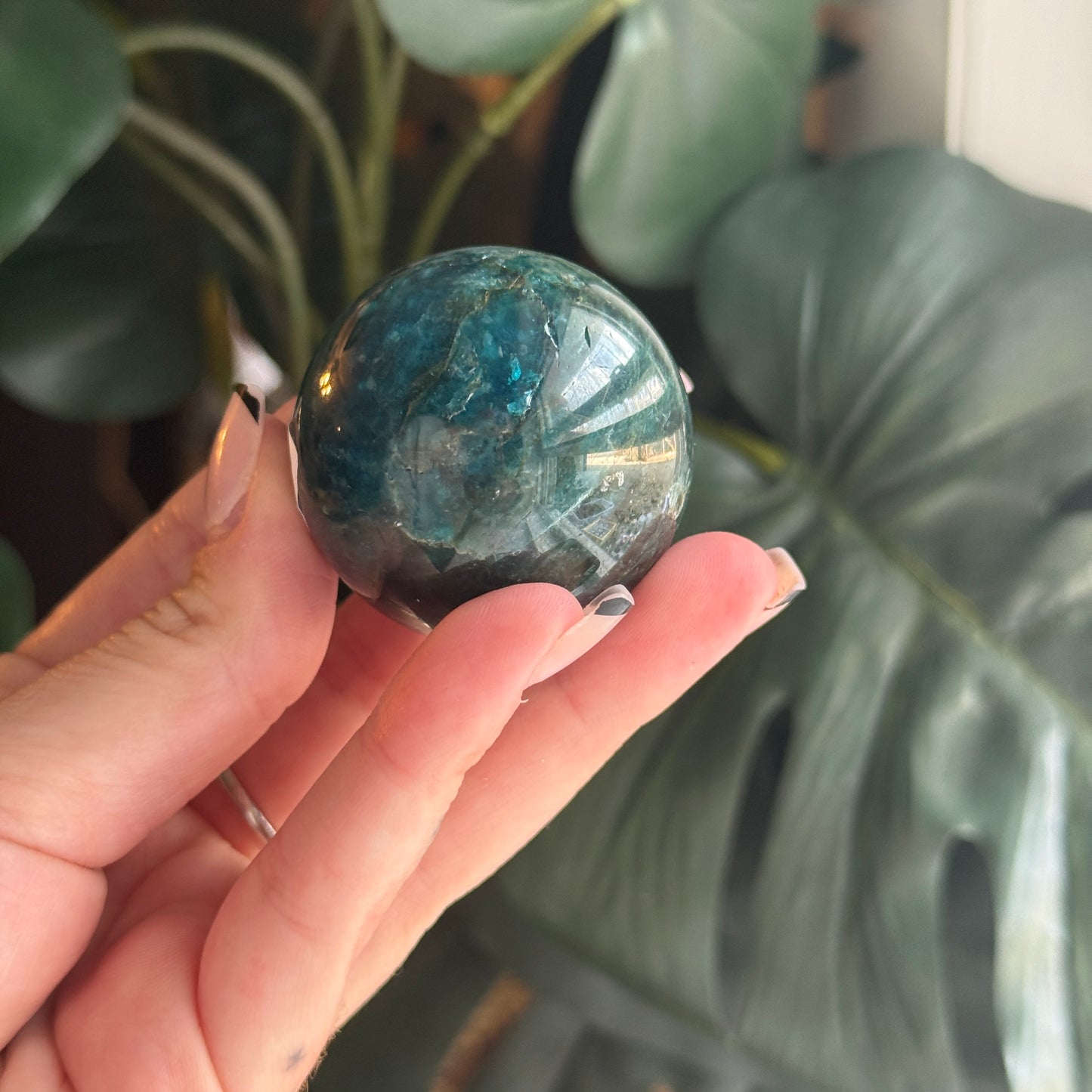 Blue Apatite Sphere