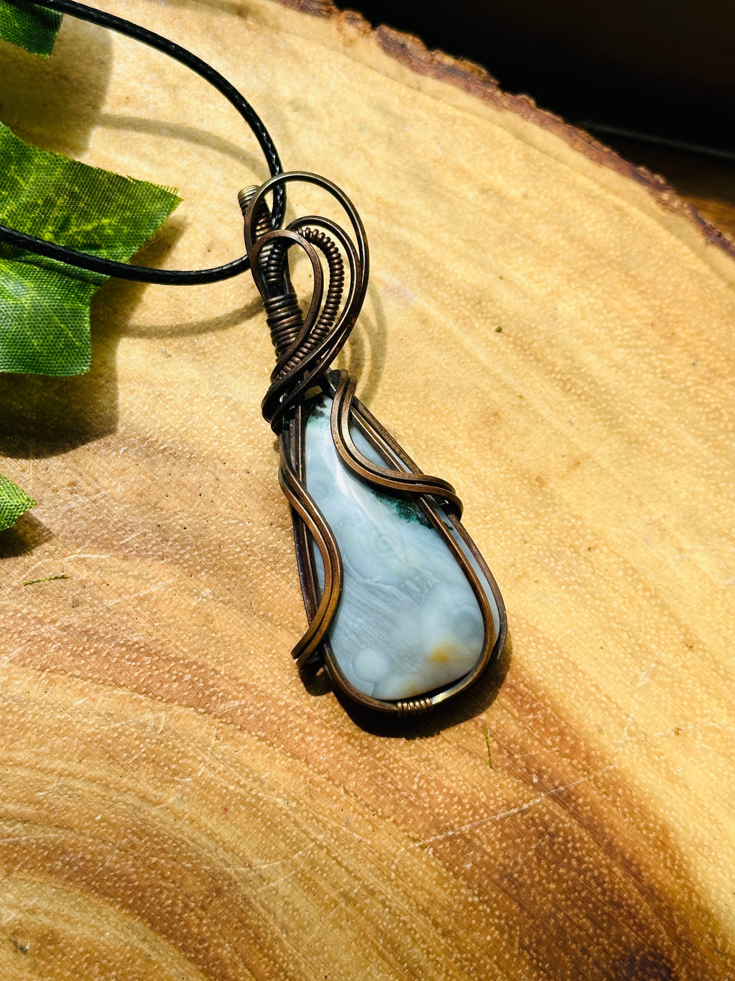 Ocean Jasper Wire Wrapped Necklace