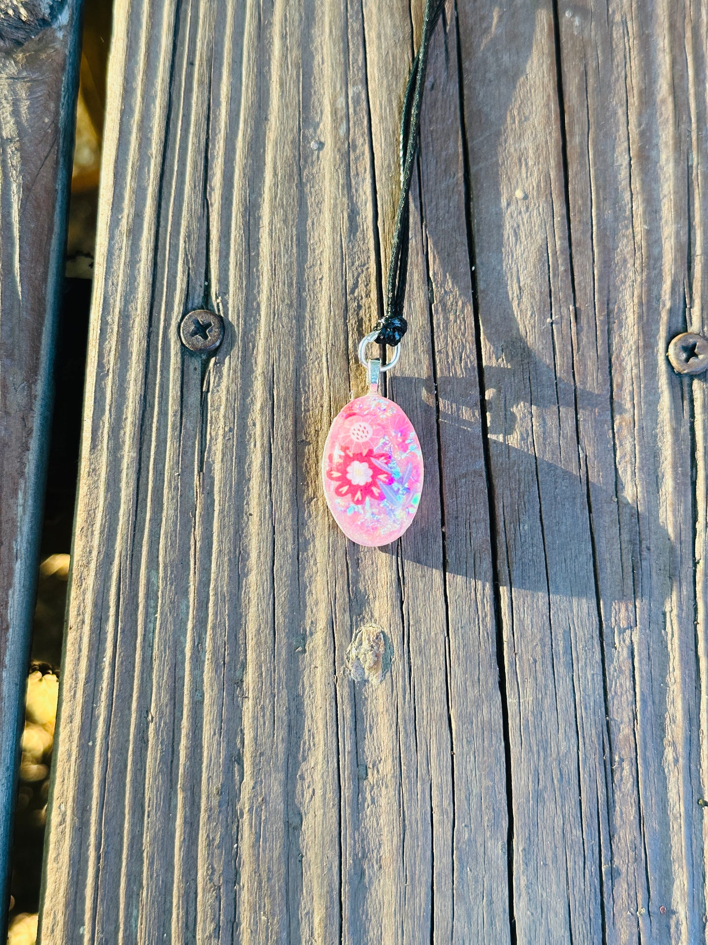 Flower Resin Necklace - Handmade