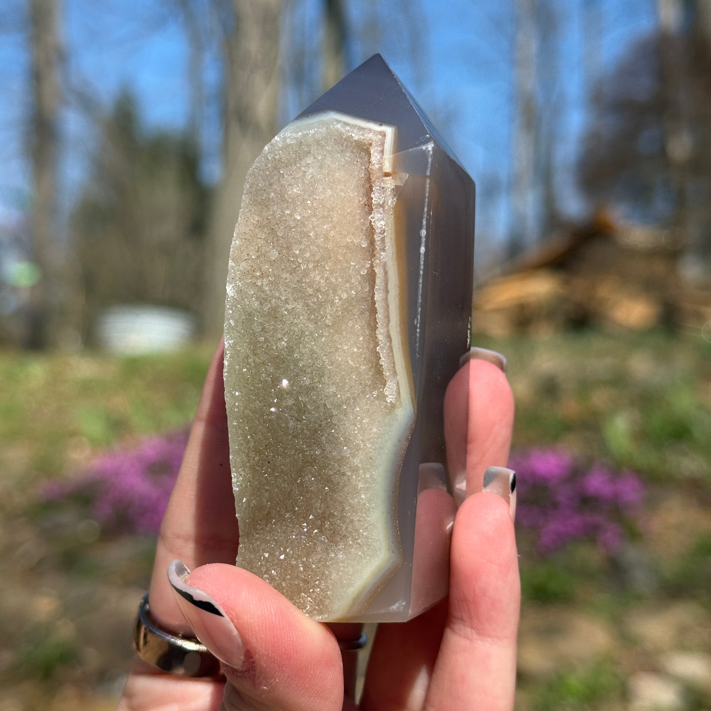 Druzy Agate Tower