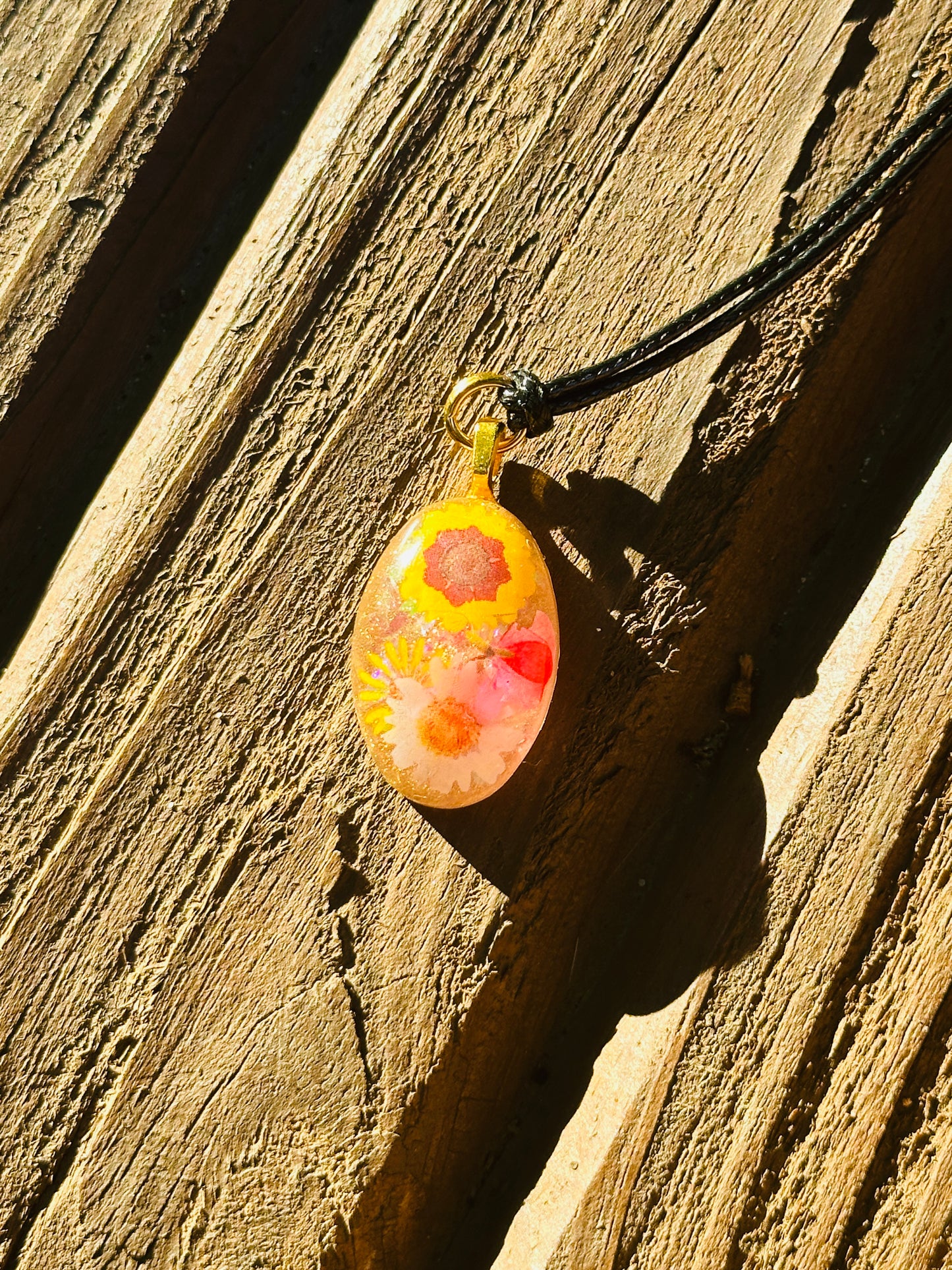 Flower Resin Necklace - Handmade