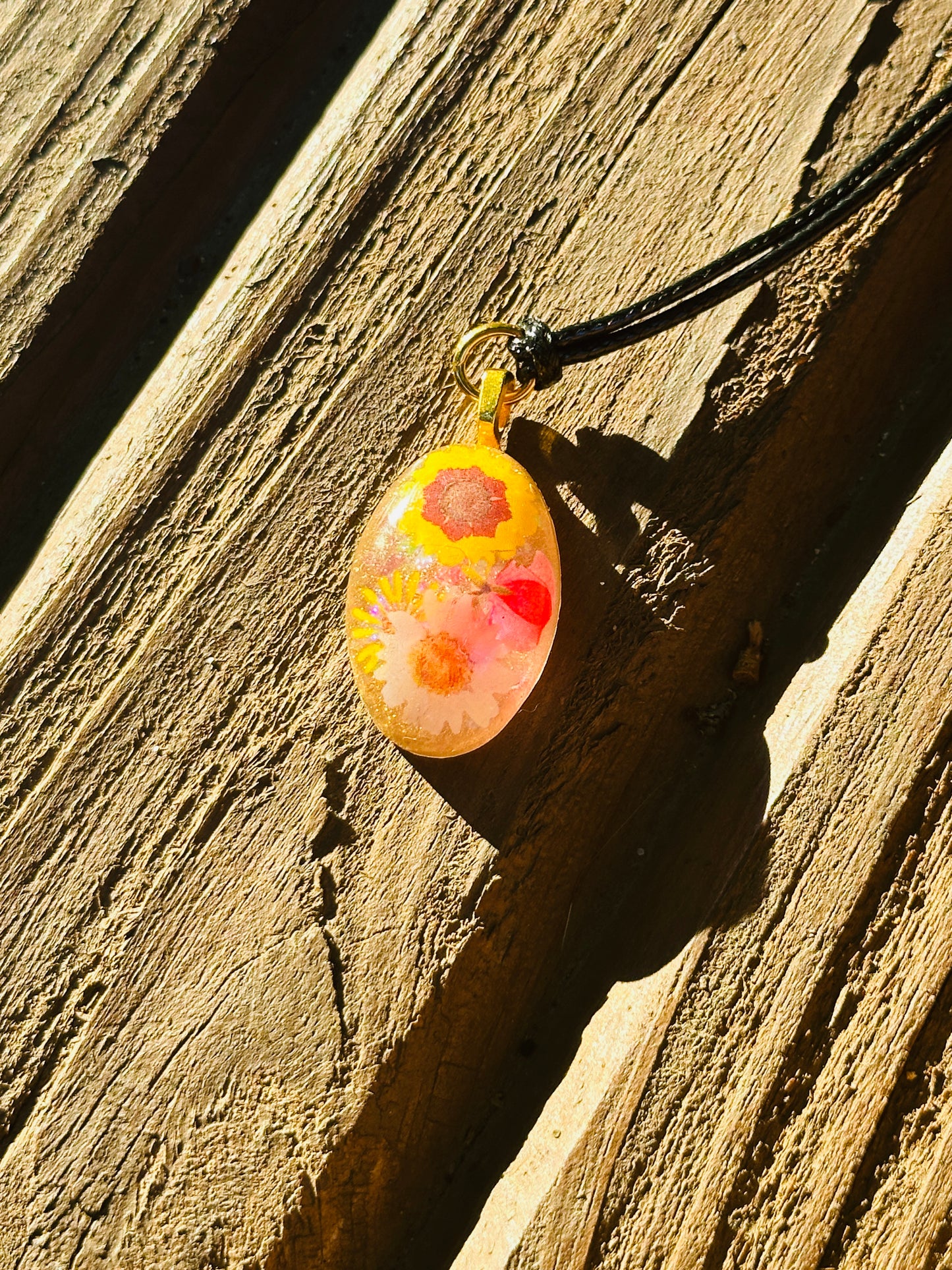 Flower Resin Necklace - Handmade