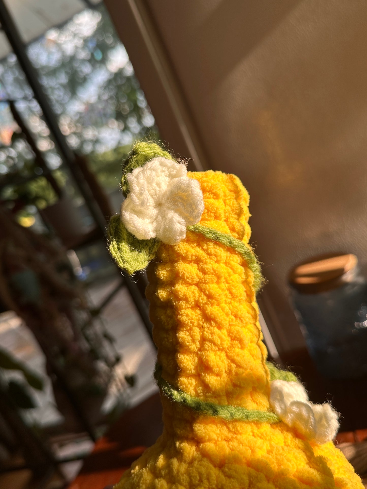 Crochet Flower Bong - Yellow