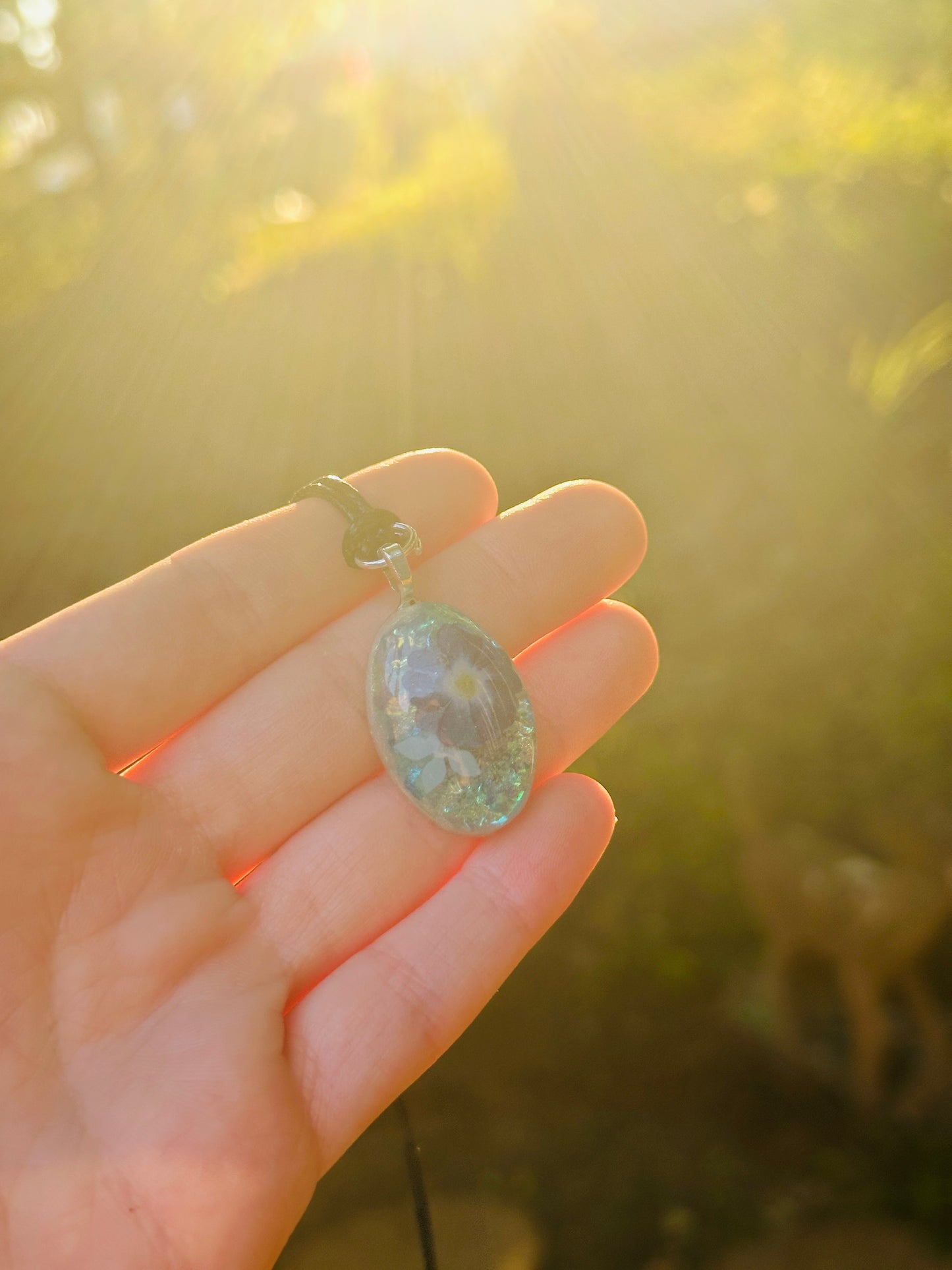 Flower Resin Necklace - Handmade