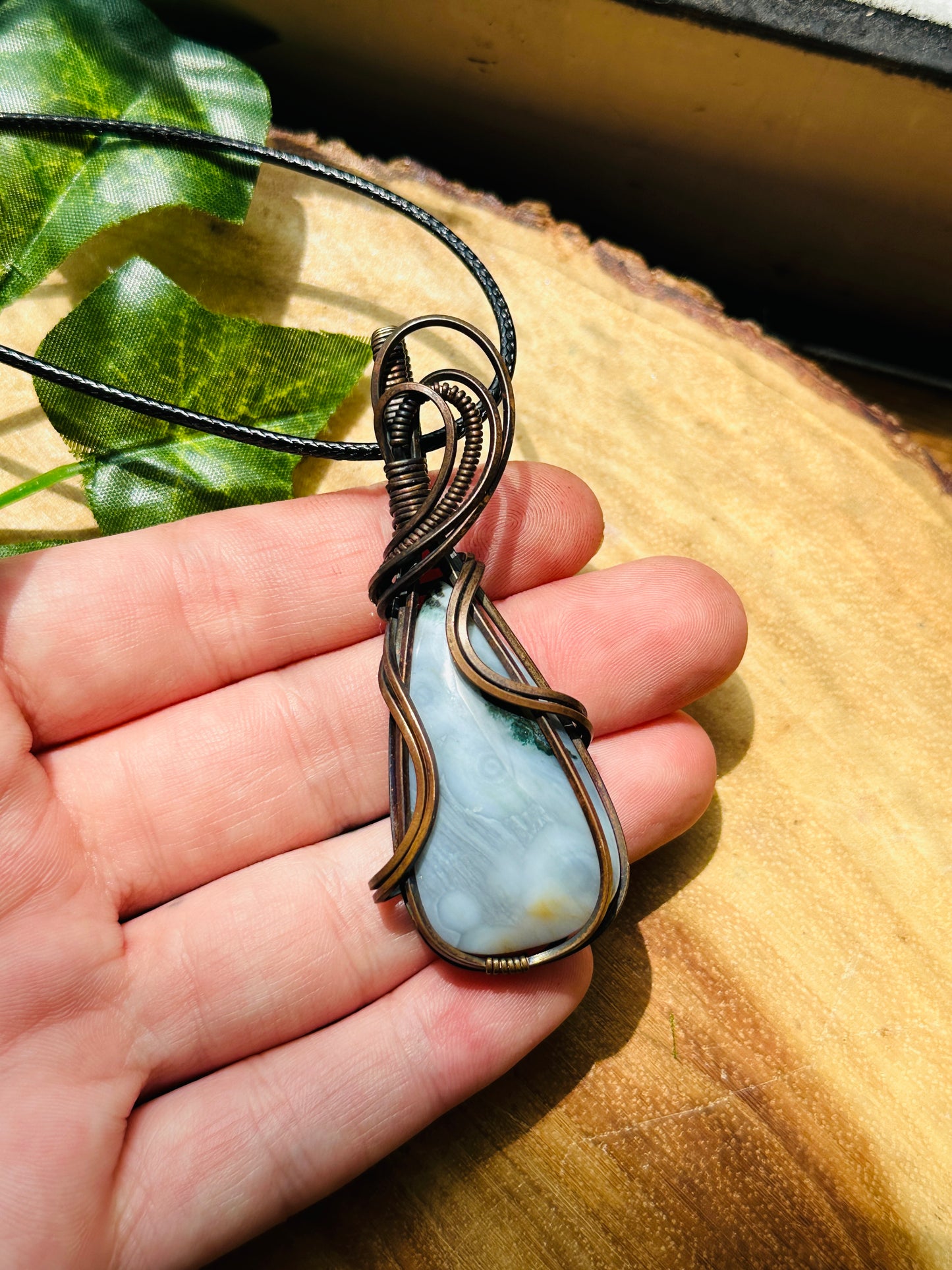 Ocean Jasper Wire Wrapped Necklace